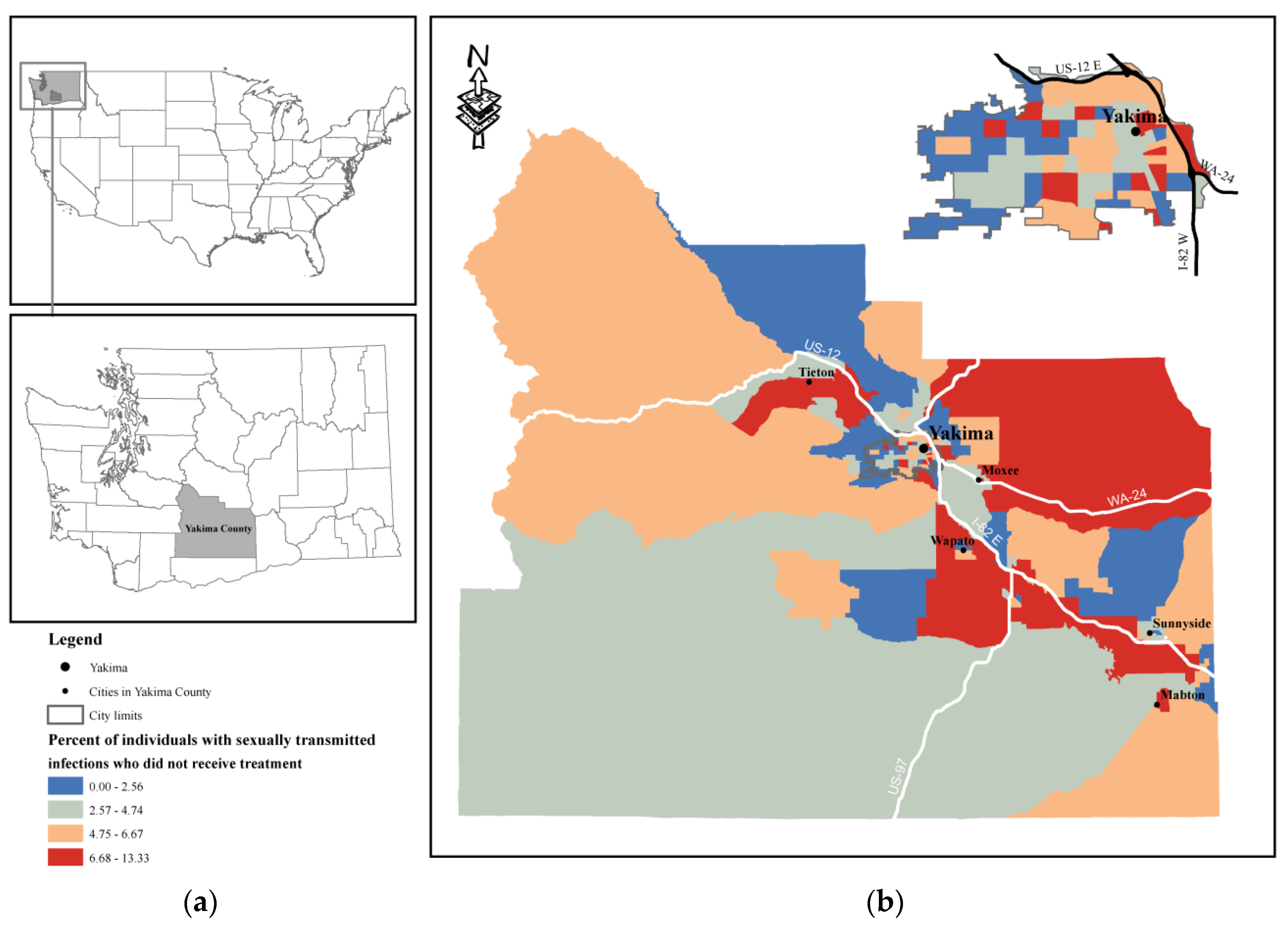 IJERPH Free Full-Text Proximity to Screening Site, Rurality, and Neighborhood Disadvantage Treatment Status among Individuals with Sexually Transmitted Infections in Yakima County, Washington