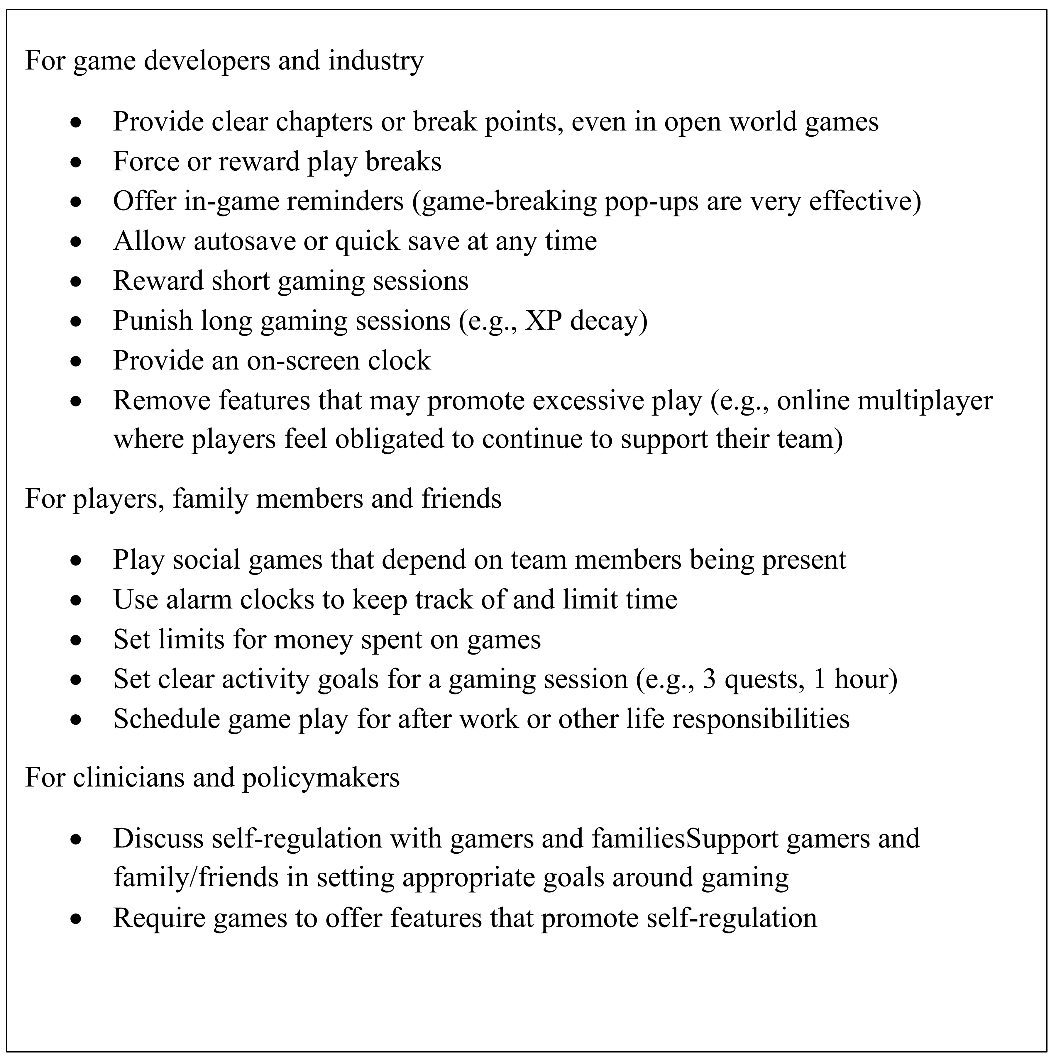Ijerph Free Full Text Stakeholders Consensus On Strategies For Self And Other Regulation Of Video Game Play A Mixed Methods Study Html