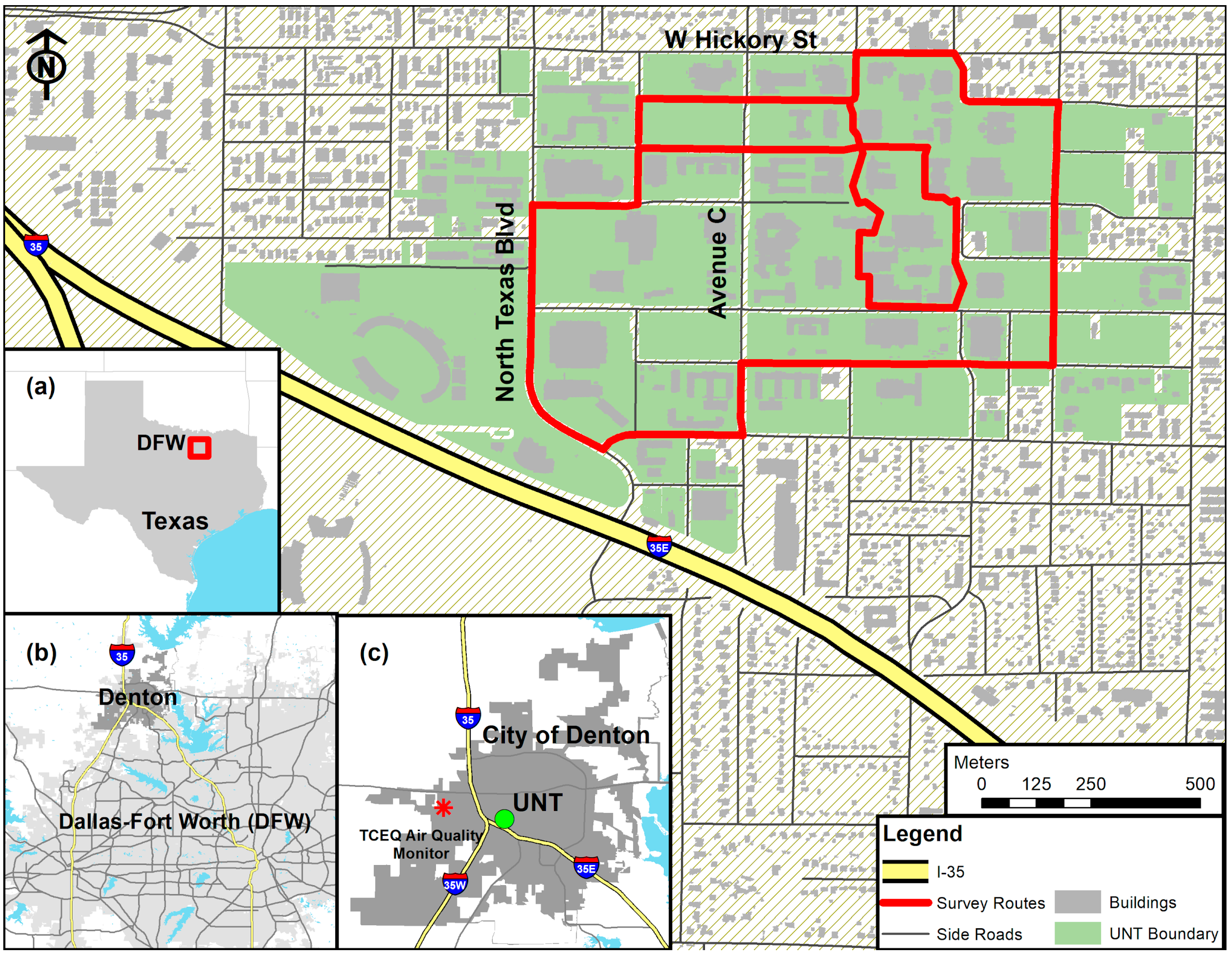 Denton City Limits Map Ijerph | Free Full-Text | Monitoring, Mapping, And Modeling  Spatial–Temporal Patterns Of Pm2.5 For Improved Understanding Of Air  Pollution Dynamics Using Portable Sensing Technologies | Html