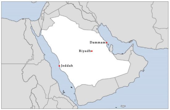 Riyadh To Jeddah Map Ijerph | Free Full-Text | A Proposed Planning Concept For Public Open Space  Provision In Saudi Arabia: A Study Of Three Saudi Cities | Html