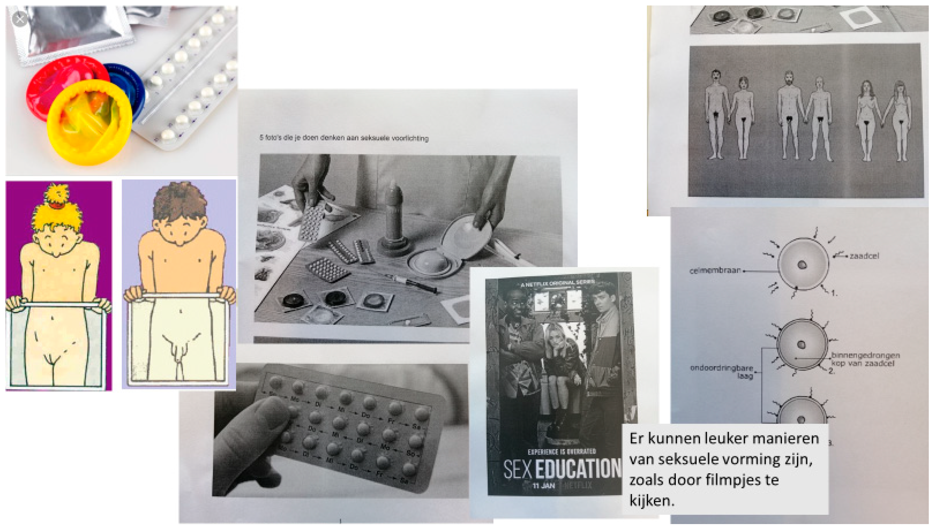 Figure 2. Photovoice pictures selection of a subgroup. (text saying: there ...