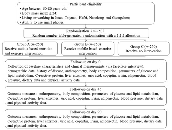 Ijerph Free Full Text Effect Of Mobile Based Lifestyle Intervention On Body Weight Glucose And Lipid Metabolism Among The Overweight And Obese Elderly Population In China A Randomized Controlled Trial Protocol