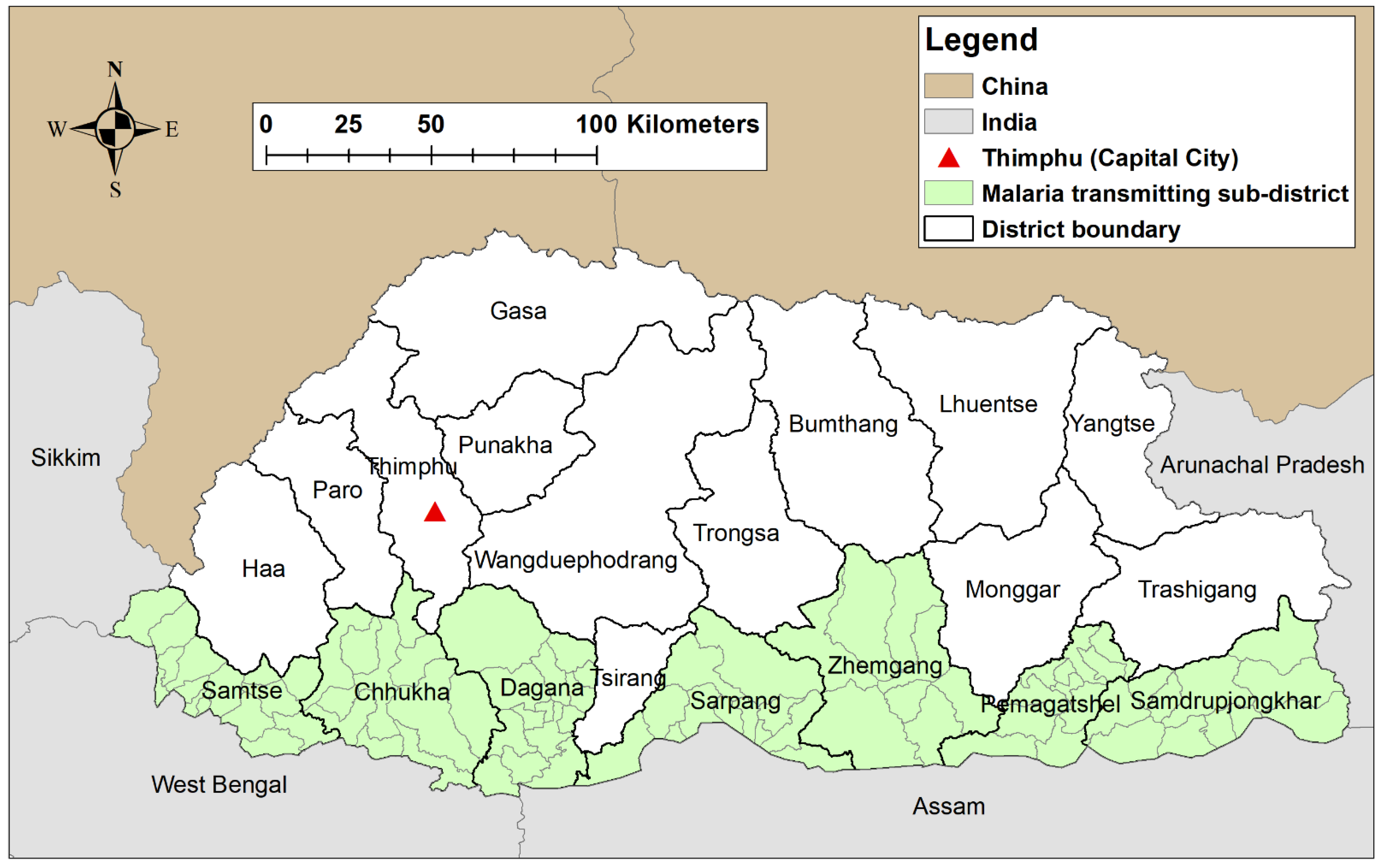 IJERPH | Free Full-Text | Spaceâ€“Time Clustering Characteristics of Malaria in  Bhutan at the End Stages of Elimination