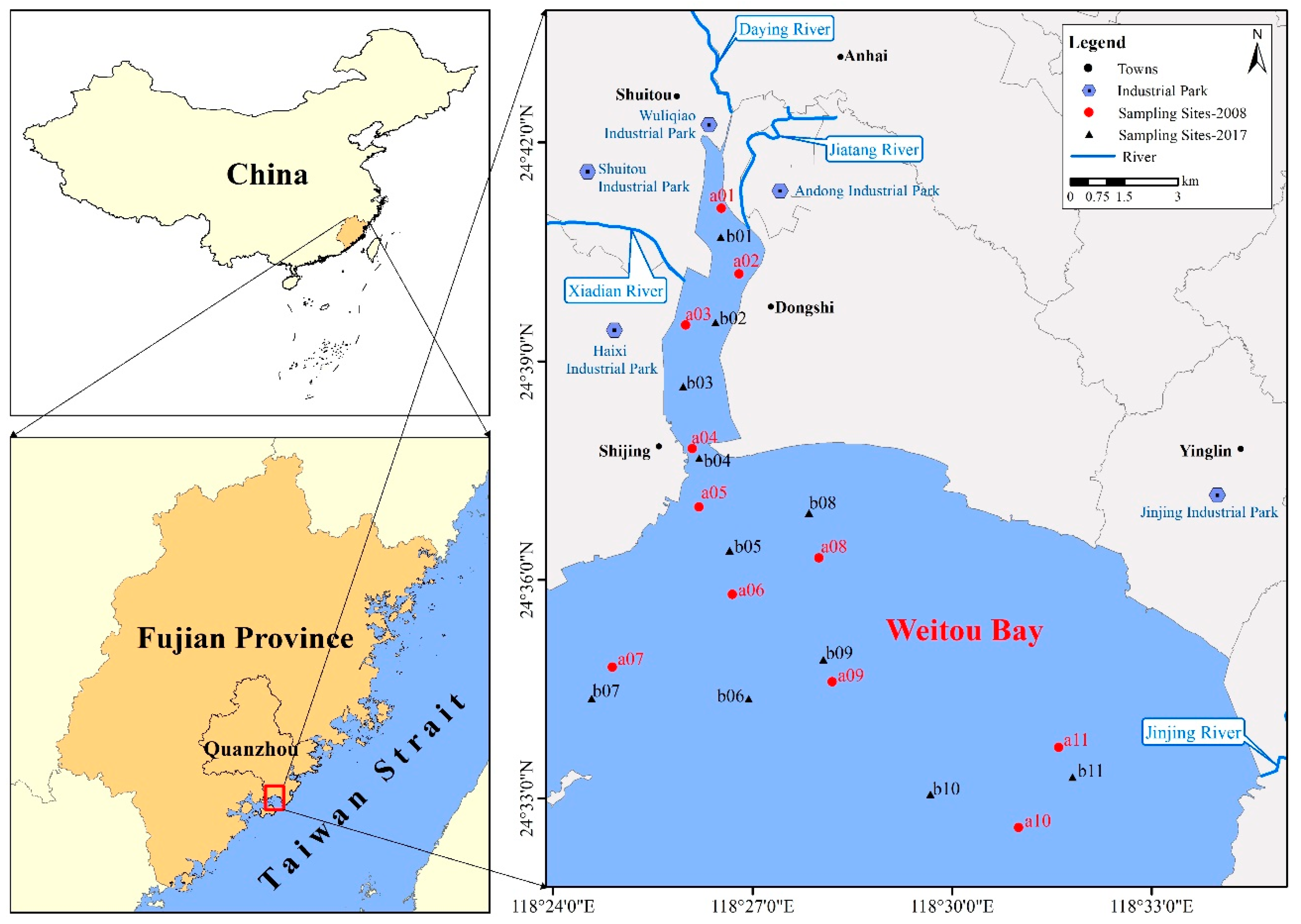 Spatiotemporal changes of eutrophication and heavy metal pollution