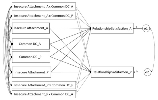 Actor-partner model for avoidant attachment dimension