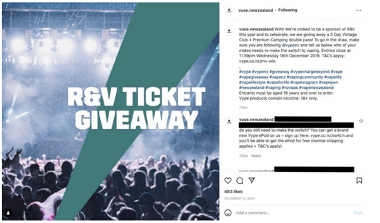 E-Cigarette Retailers' Use of Instagram in New Zealand: A Content Analysis