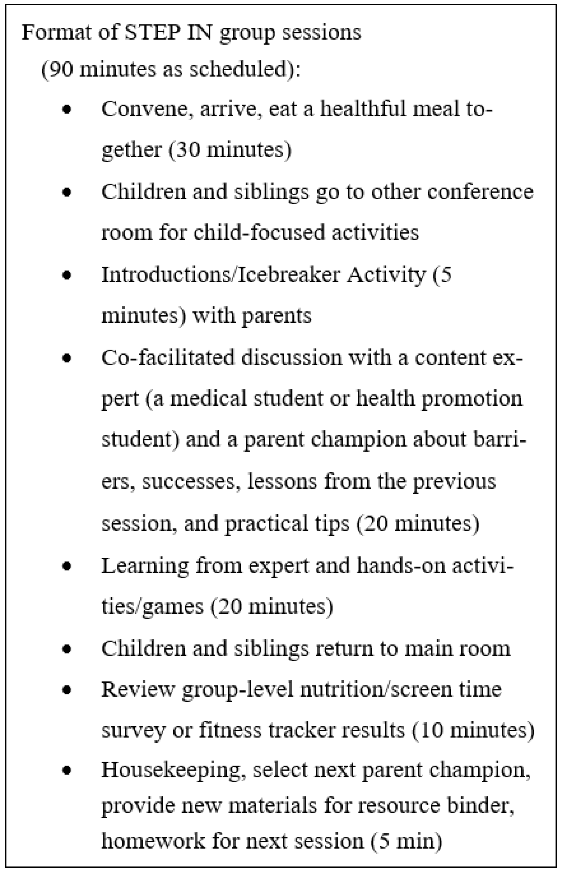 STEP IN: Supporting Together Exercise and Play and Improving 