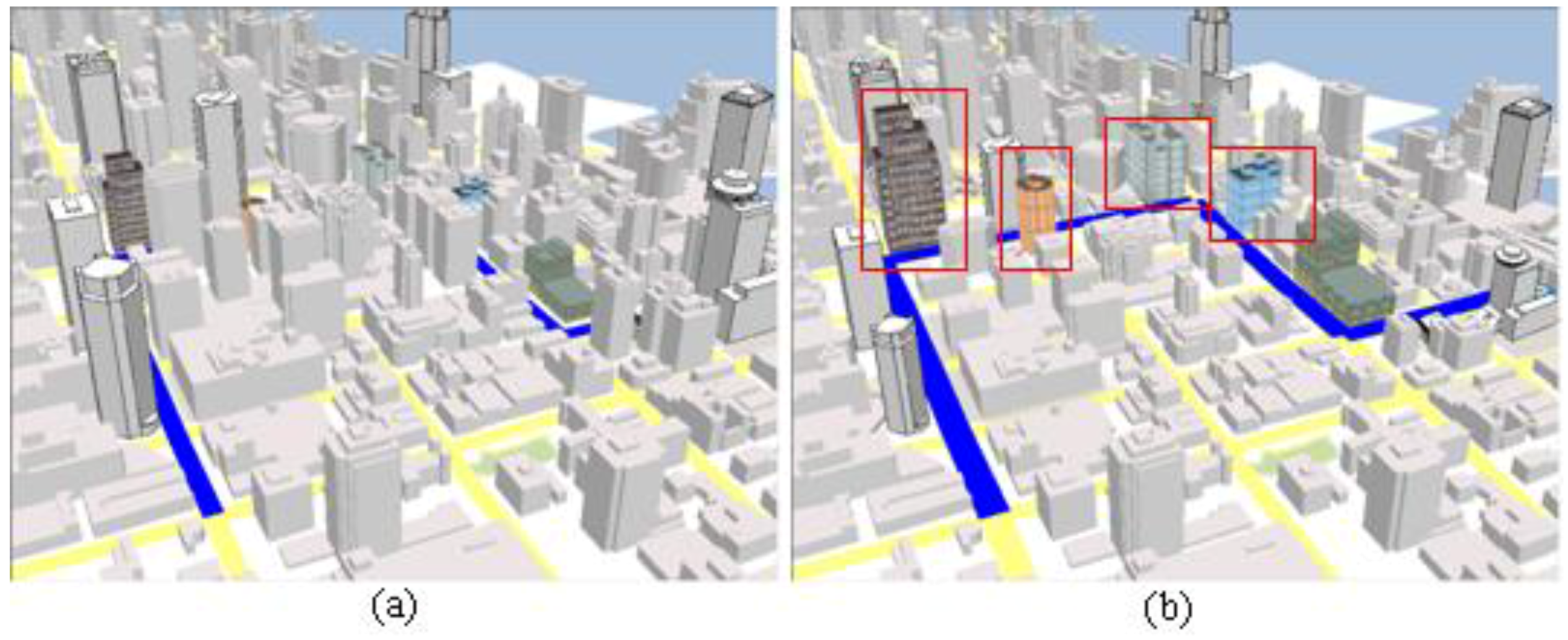 IJGI Free FullText OcclusionFree Visualization of Important Geographic Features in 3D