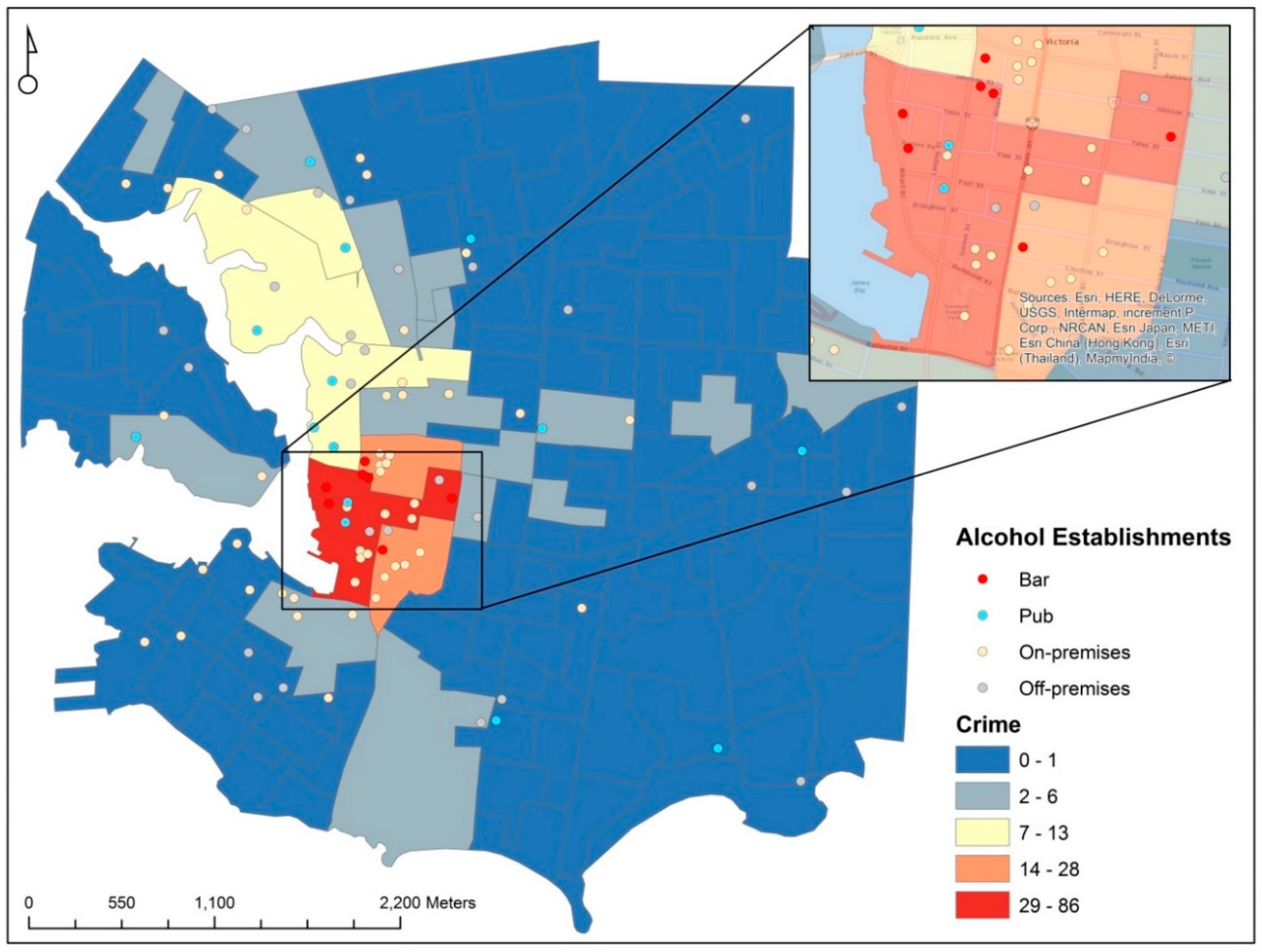 IJGI | Free Full-Text | The Negative Effects of Alcohol Establishment Size  and Proximity on the Frequency of Violent and Disorder Crime across Block  Groups of Victoria, British Columbia | HTML