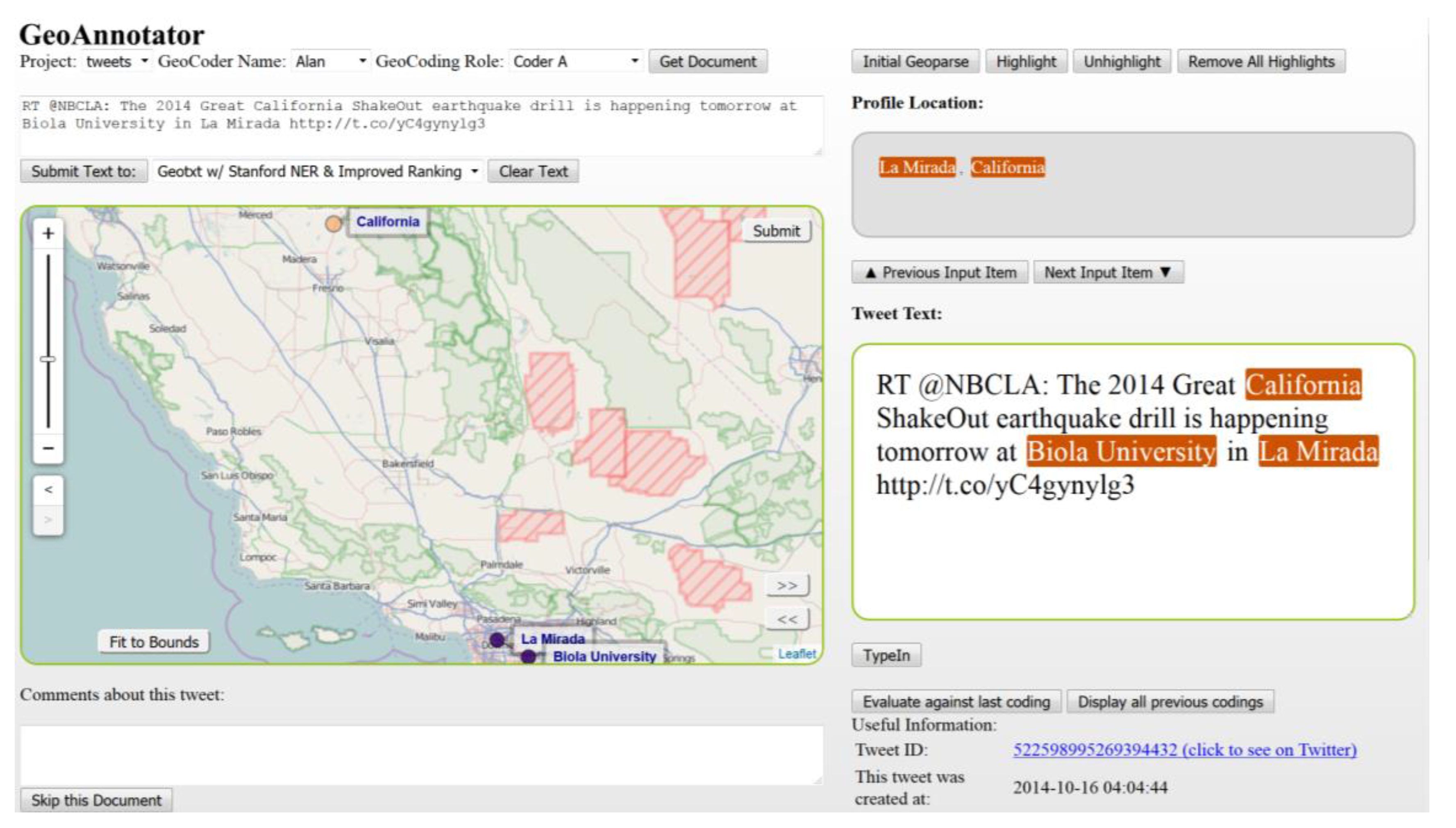 GeoAnnotator: A Collaborative Semi-Automatic Platform for Constructing Geo-Annotated Text Corpora