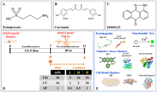 Combination of Tramiprosate, Curcumin, and SP600125 Reduces
