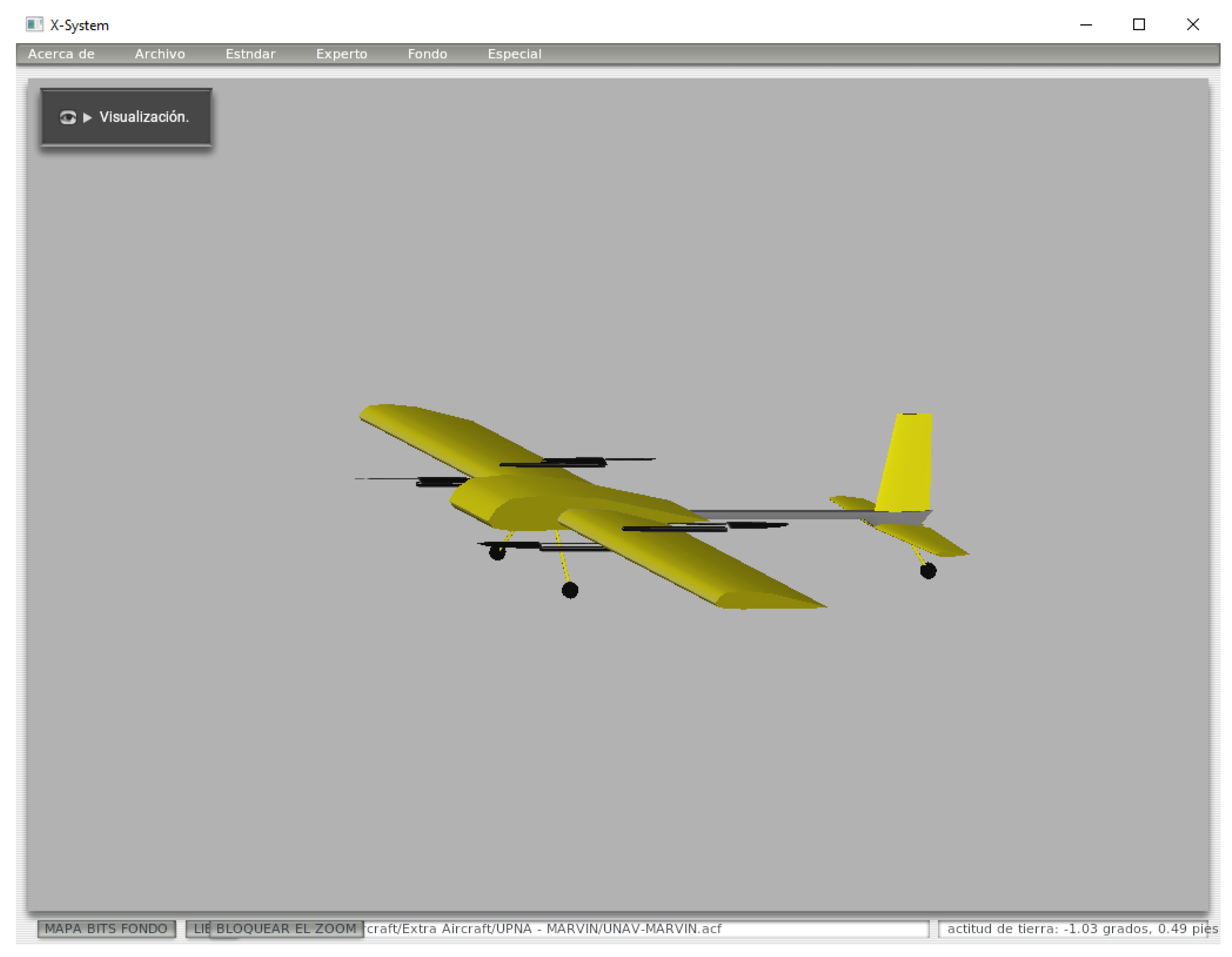 Snapshot of the flight simulator (XPlane). (Colours are visible in the