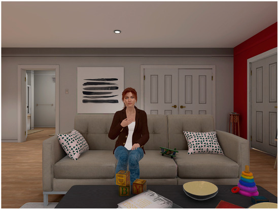 Image of avatar sat on couch