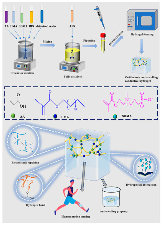 Anti-Swelling Antibacterial Hydrogels Based on Electrostatic