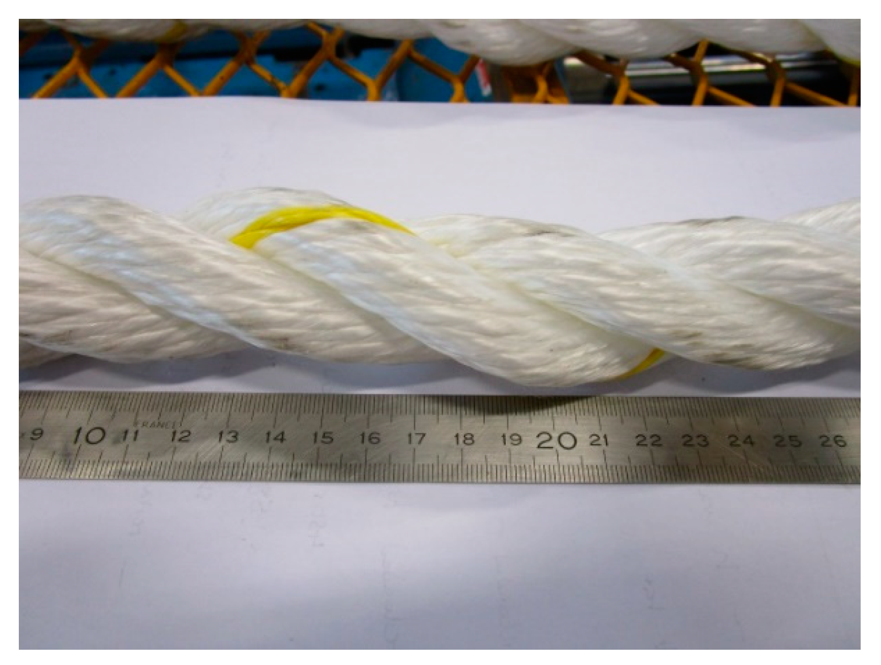 ROPE POLYESTER 3 STRAND WHITE 9/16 X 60