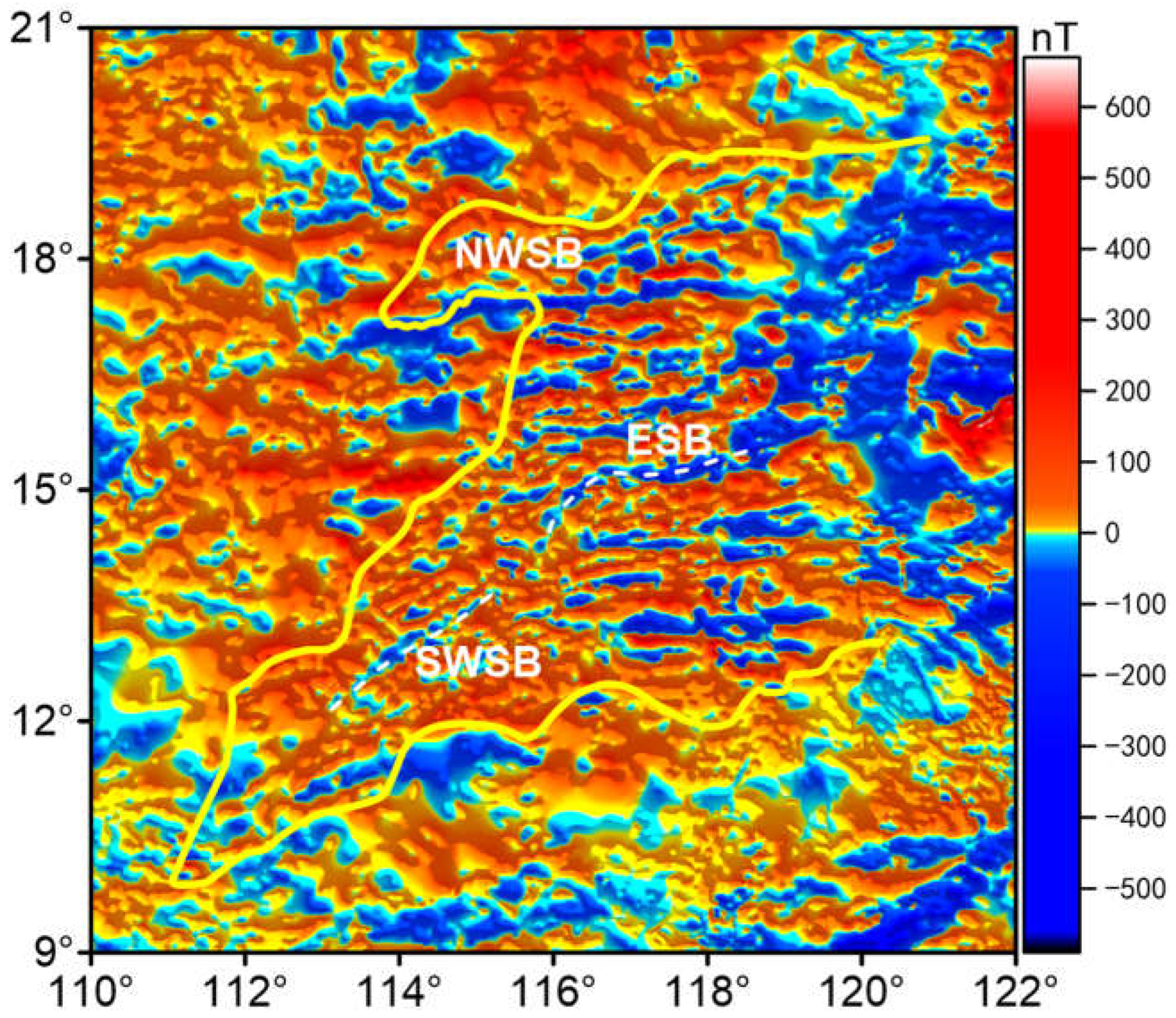 Spreading Magnetic Anomalies Separation of the South China