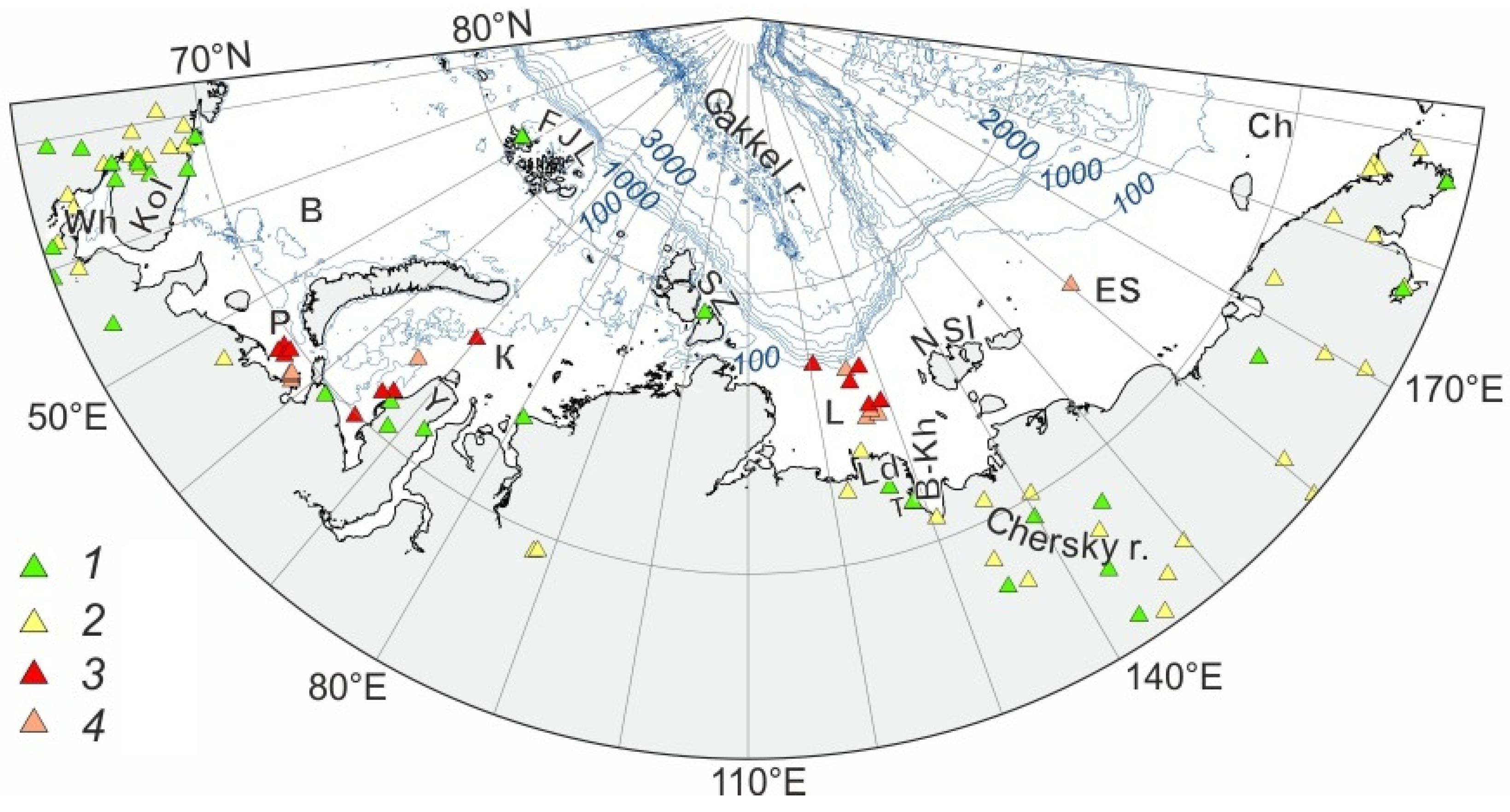 The Main Geohazards in the Russian Sector of the Arctic Ocean