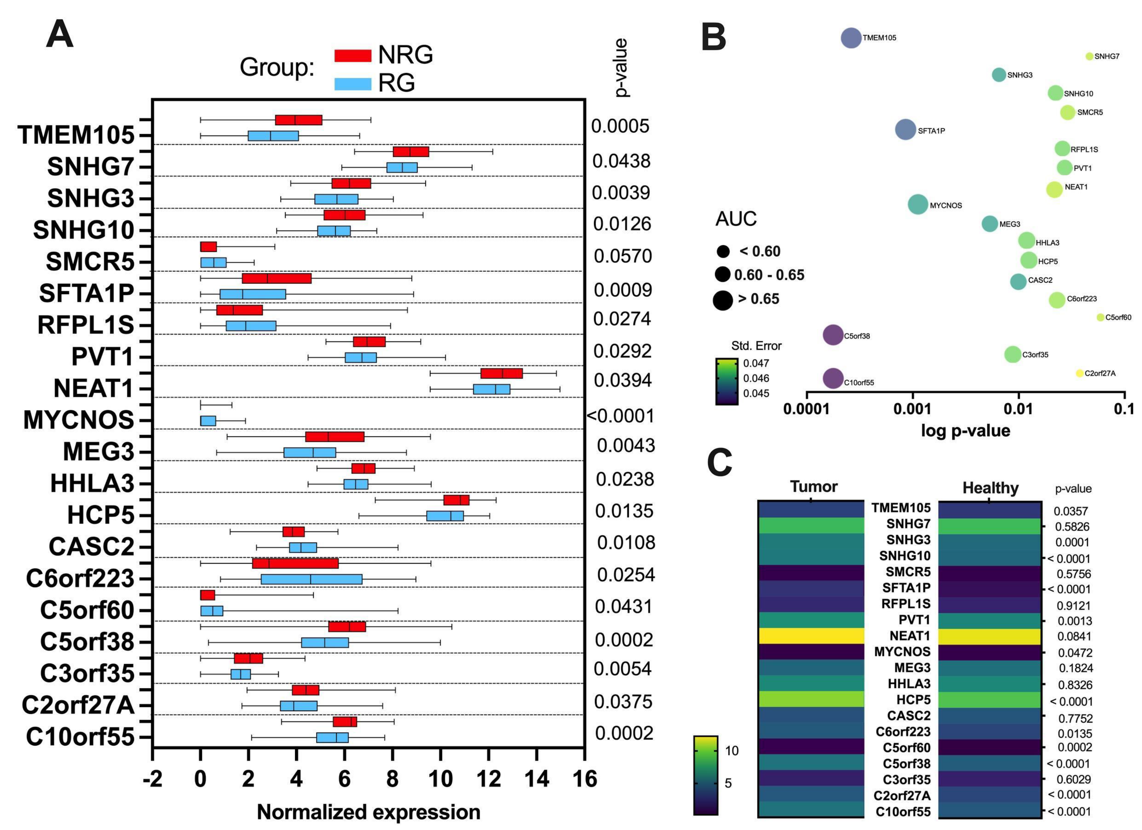 C10orf55, CASC2, and SFTA1P lncRNAs Are Potential Biomarkers
