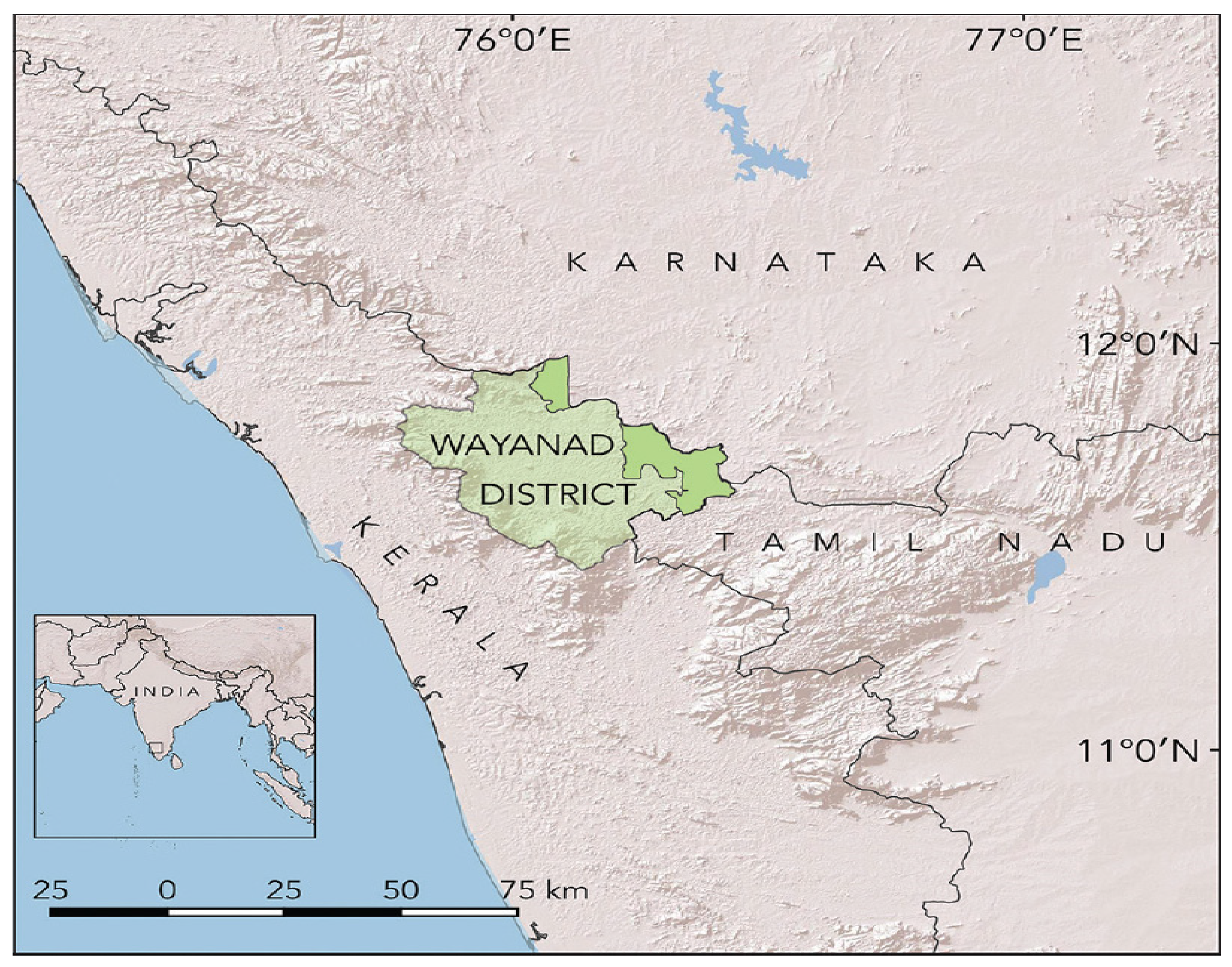 Wayanad In India Map Jrfm | Free Full-Text | Sustainability Initiatives For Green Tourism  Development: The Case Of Wayanad, India