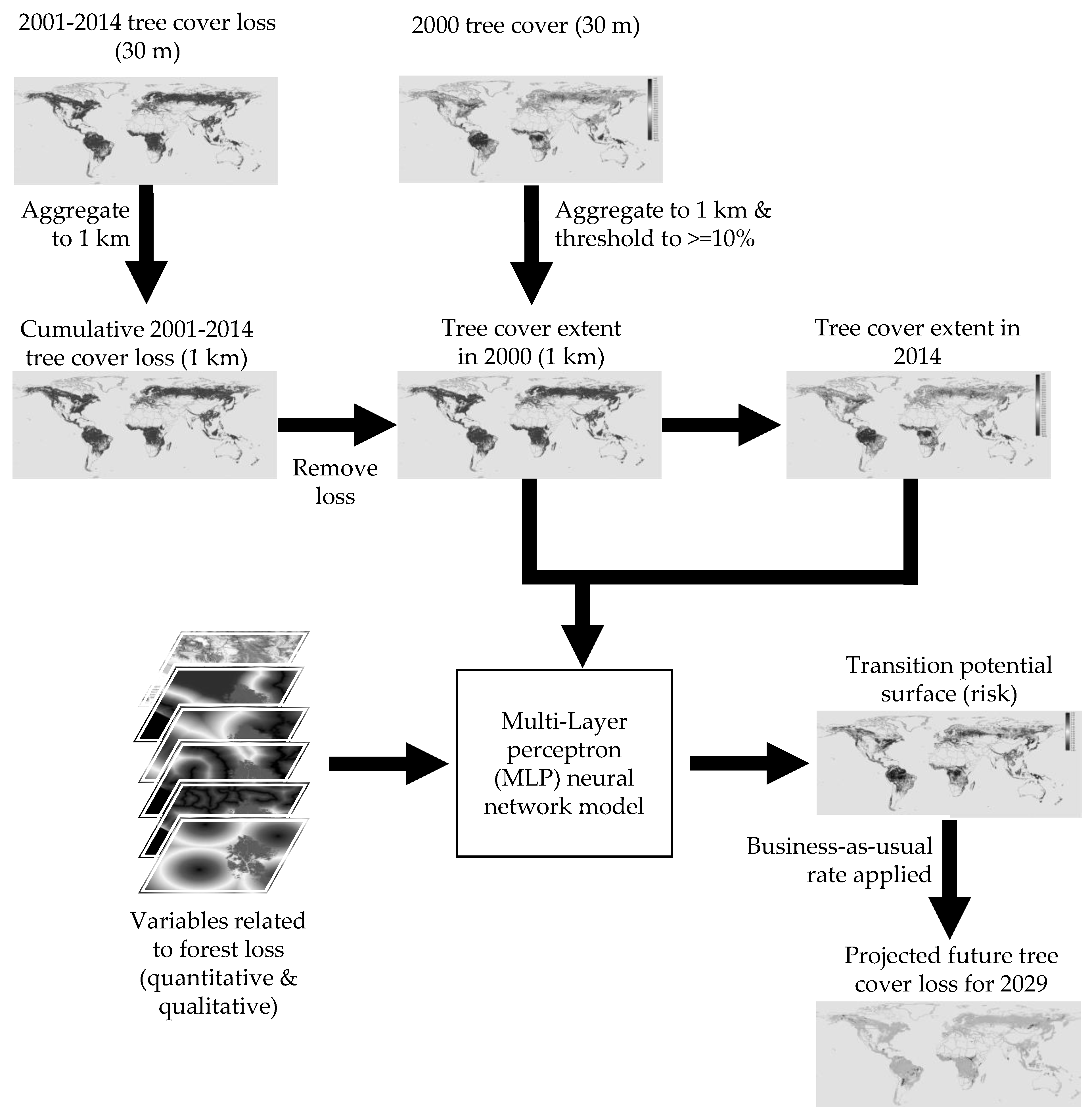 Land Free Full Text New 1 Km Resolution Datasets Of Global And Regional Risks Of Tree Cover Loss