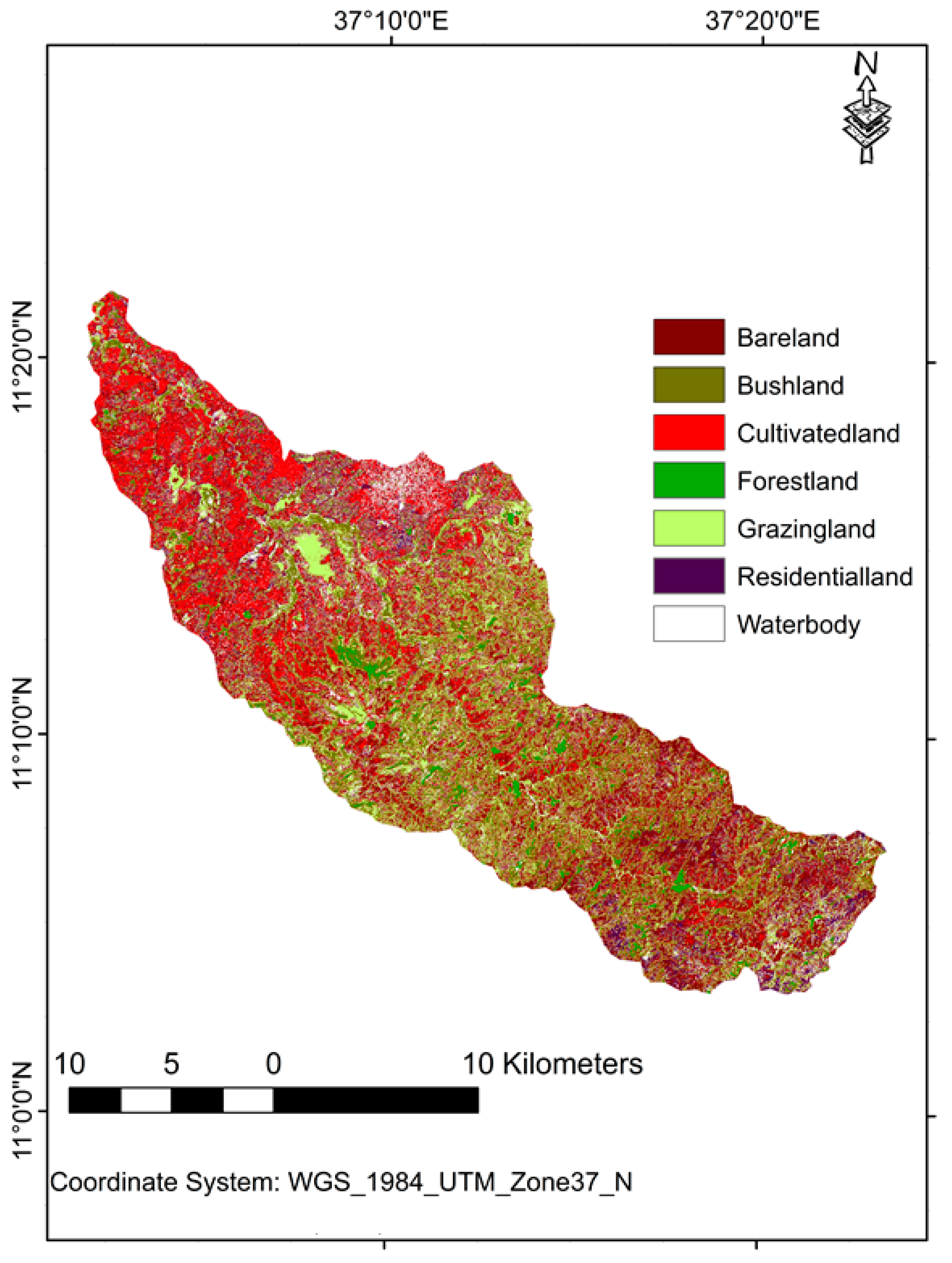 Land Free Full Text Land Use Evaluation Over The Jema Watershed In The Upper Blue Nile River Basin Northwestern Highlands Of Ethiopia Html