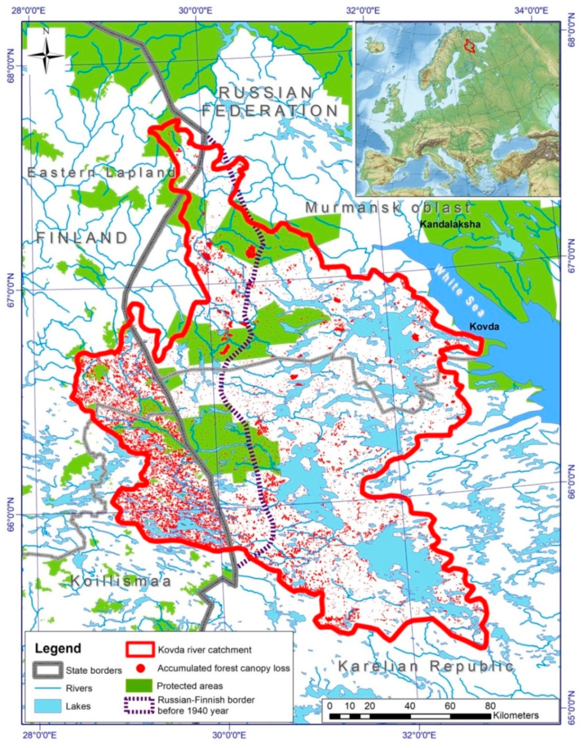 Land Free Full Text Landscape Approach Towards Integrated Conservation And Use Of Primeval Forests The Transboundary Kovda River Catchment In Russia And Finland Html