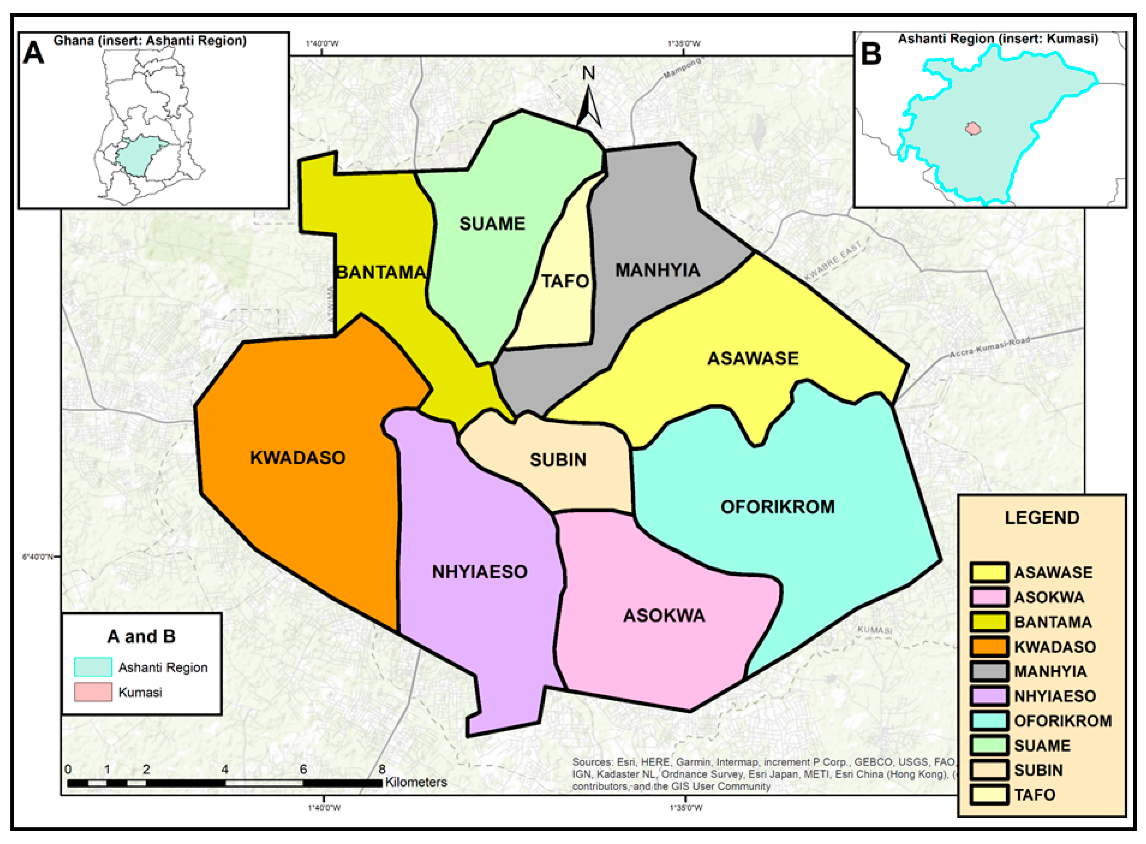 Map Of Kumasi Metropolis Land | Free Full-Text | Tracking Urban Expansion Using Random Forests For  The Classification Of Landsat Imagery (1986–2015) And Predicting  Urban/Built-Up Areas For 2025: A Study Of The Kumasi Metropolis, Ghana |  Html