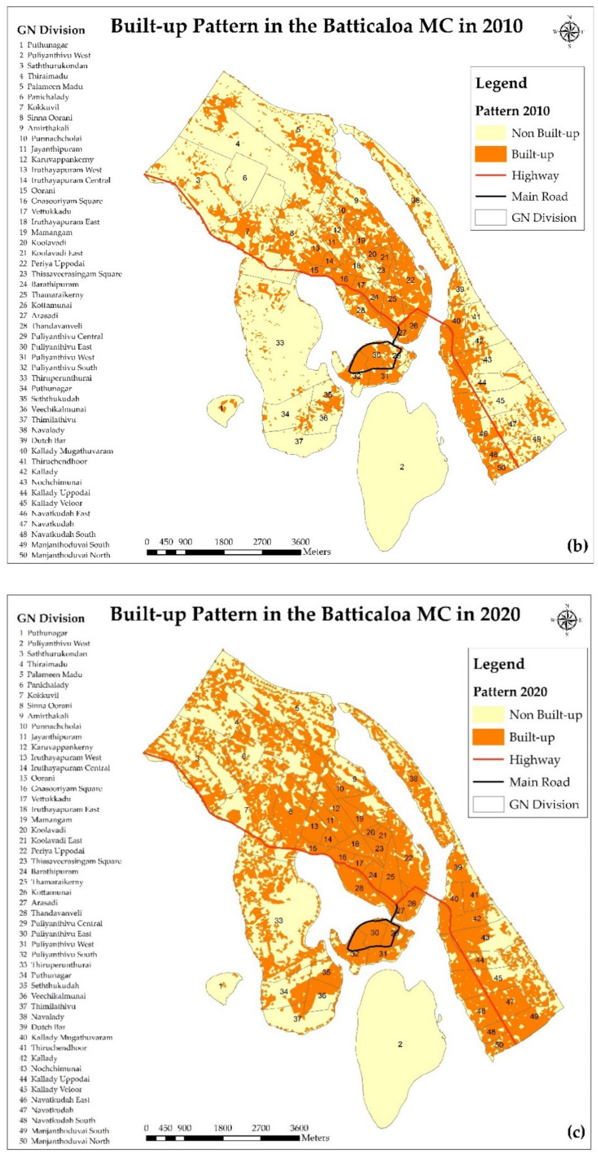 Grama Niladhari Boundary Map Of Sri Lanka Land | Free Full-Text | A Geo-Spatial Analysis For Characterising Urban  Sprawl Patterns In The Batticaloa Municipal Council, Sri Lanka | Html