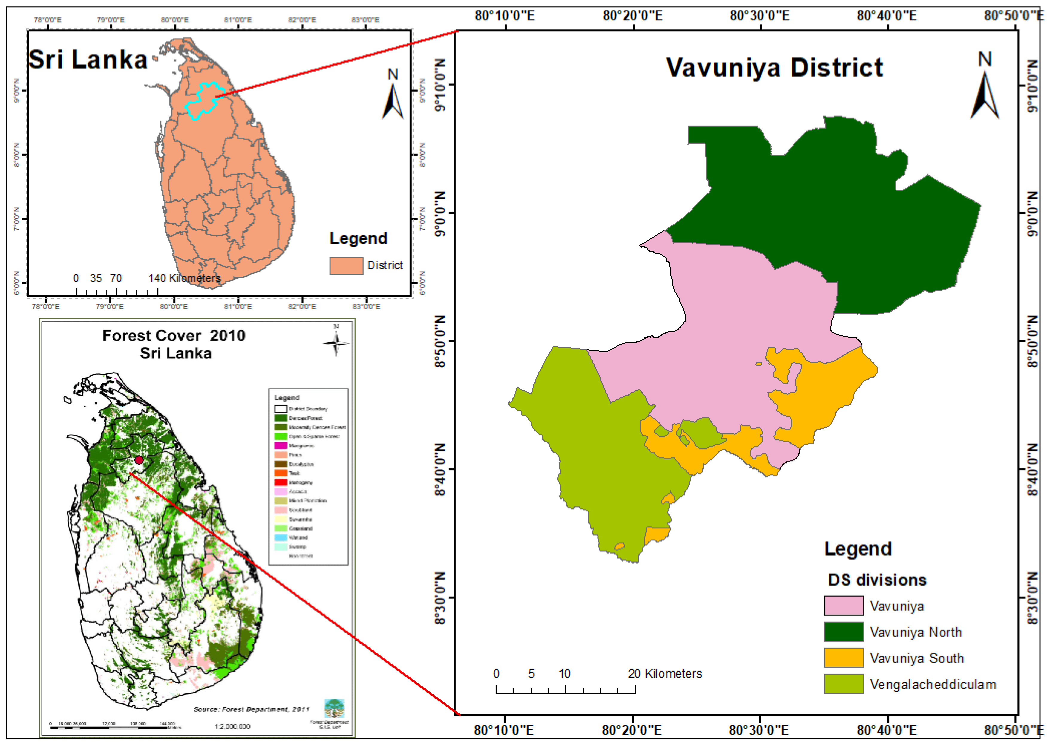 Land | Free Full-Text | Assessment of Forest Cover Changes in Vavuniya Sri Lanka: Implications for the Establishment of Subnational Forest Reference Level