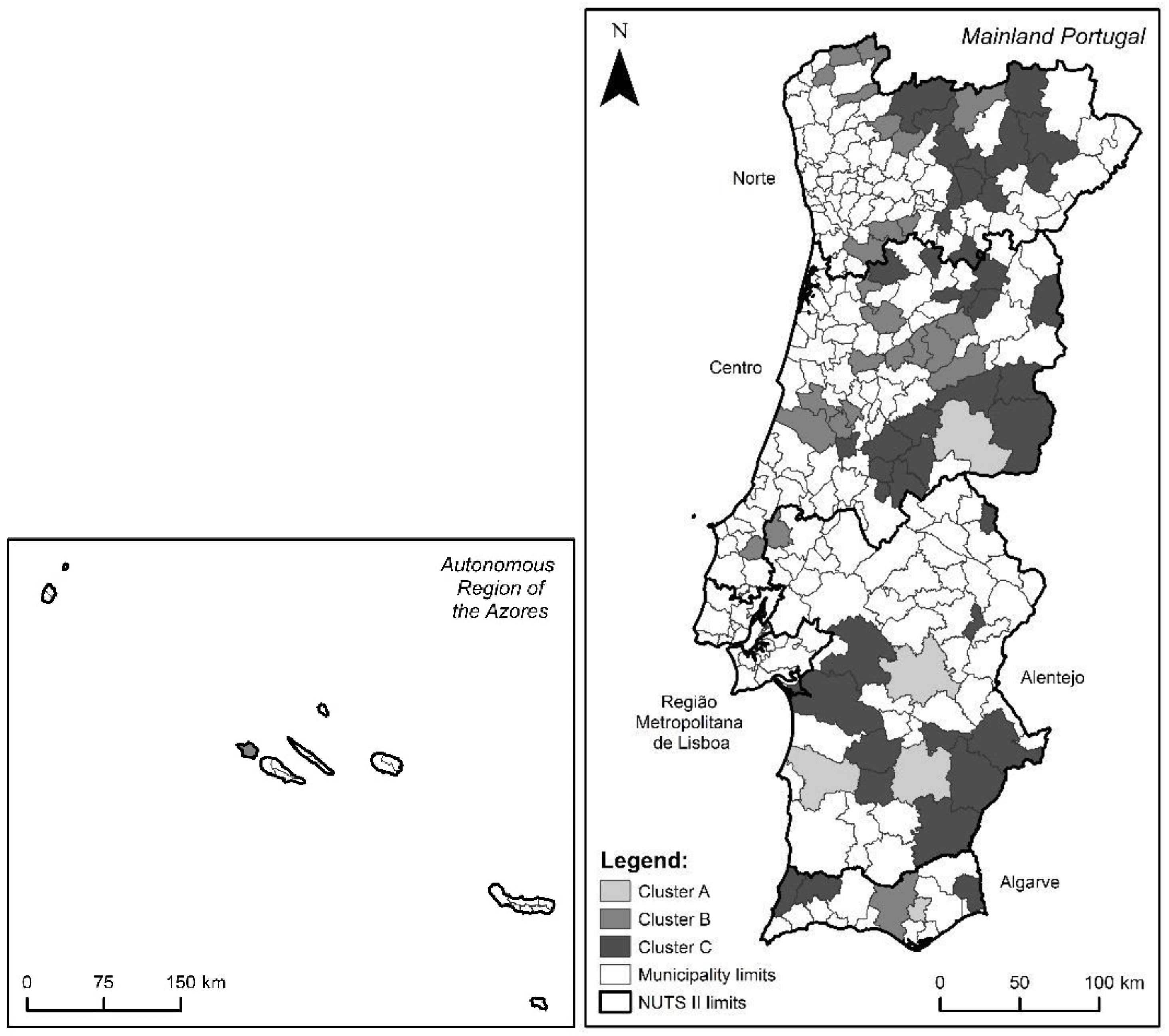 Sample Maps for Portugal (black-white)