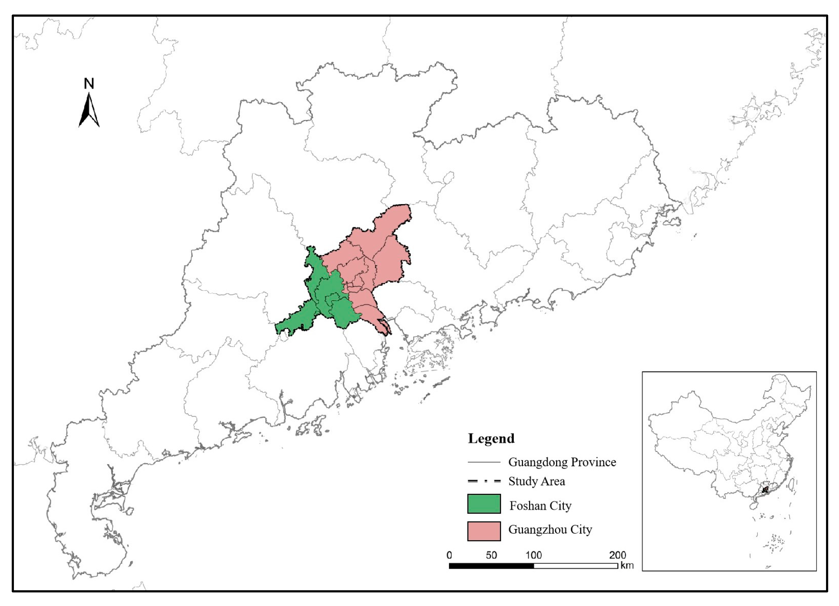 Croplands associated with interregional trade; the color of the regions