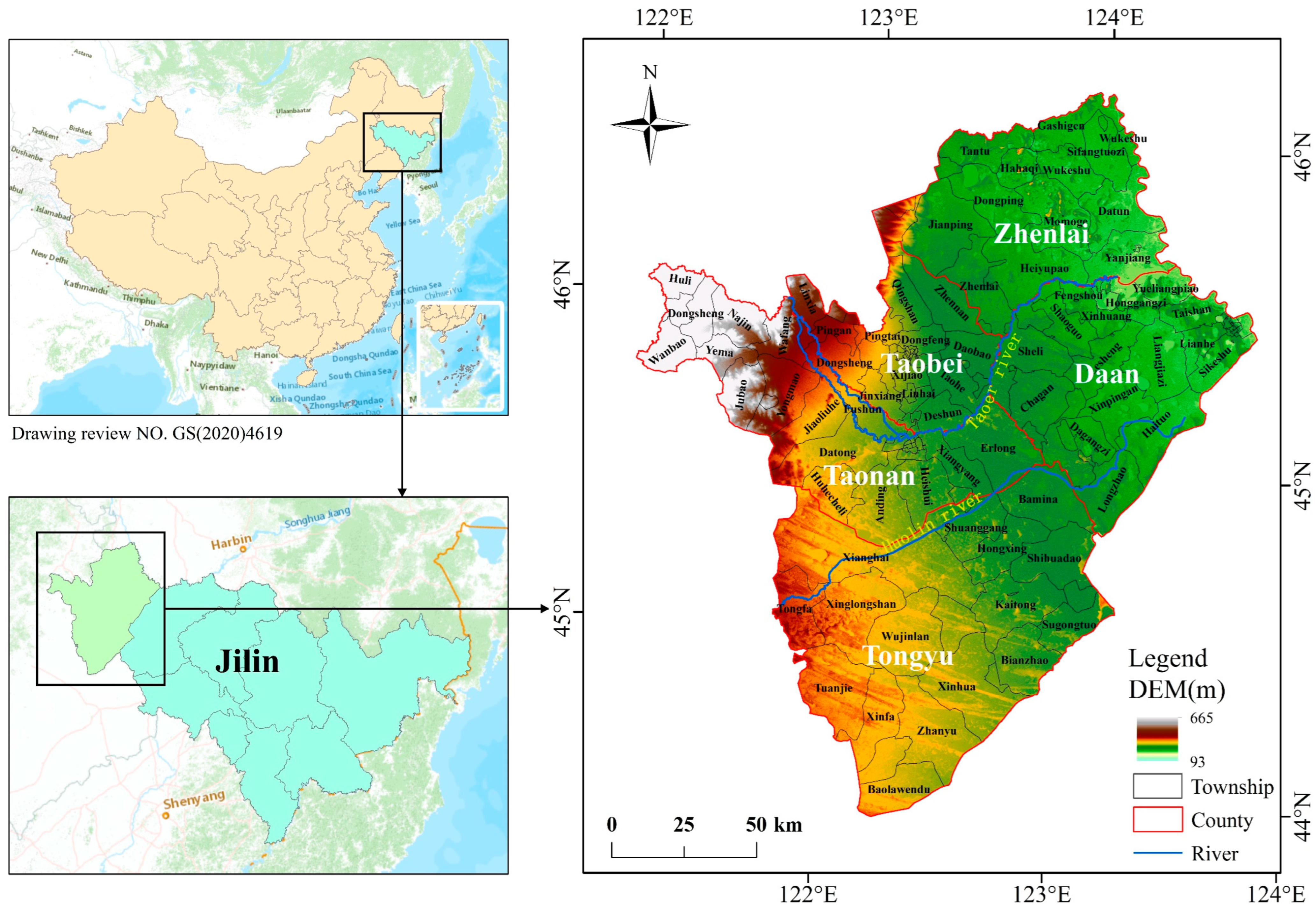Land Use/Land Cover Changes in Baicheng District, China