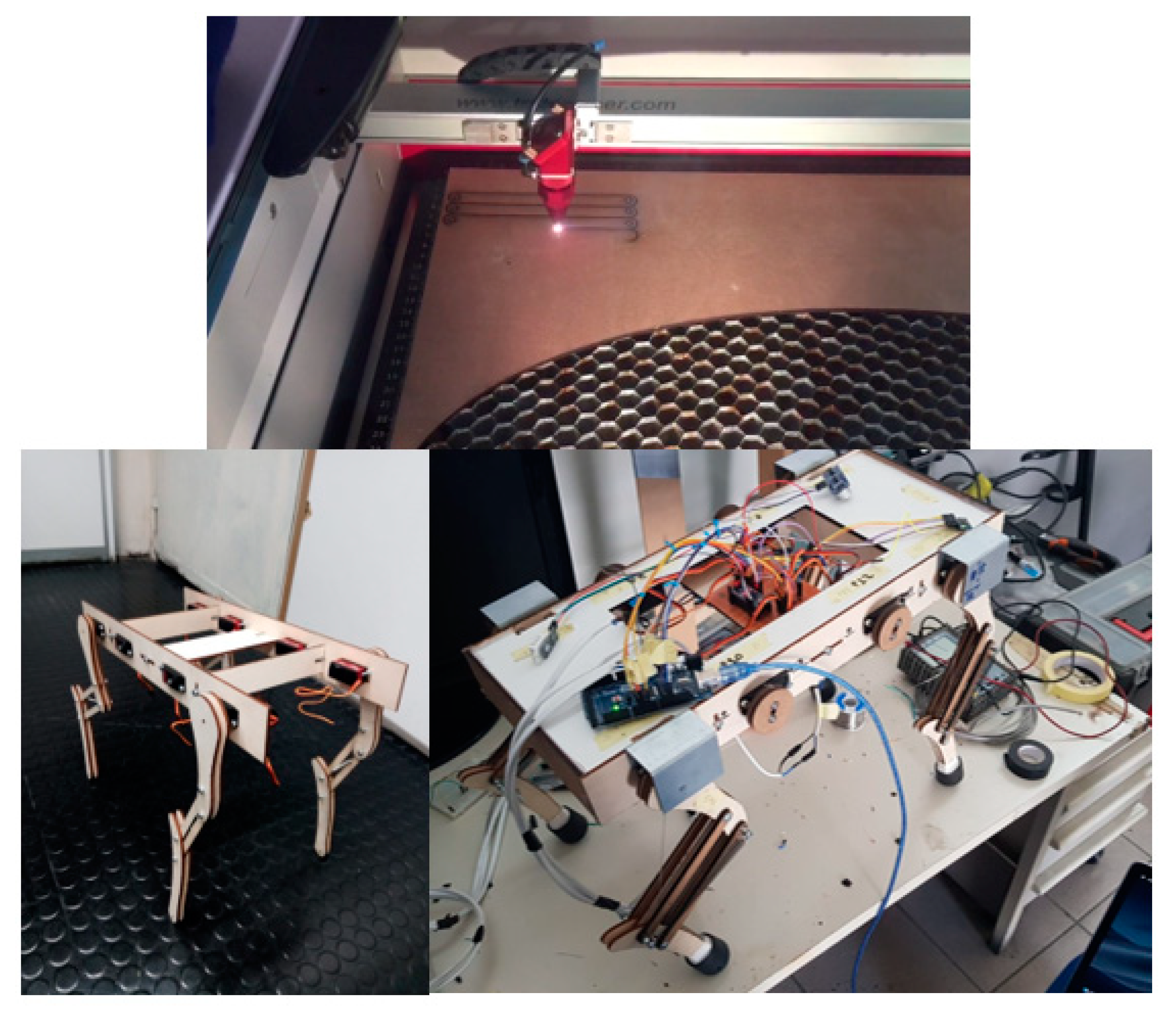 Design, Simulation, and Preliminary Validation of a Four-Legged Robot