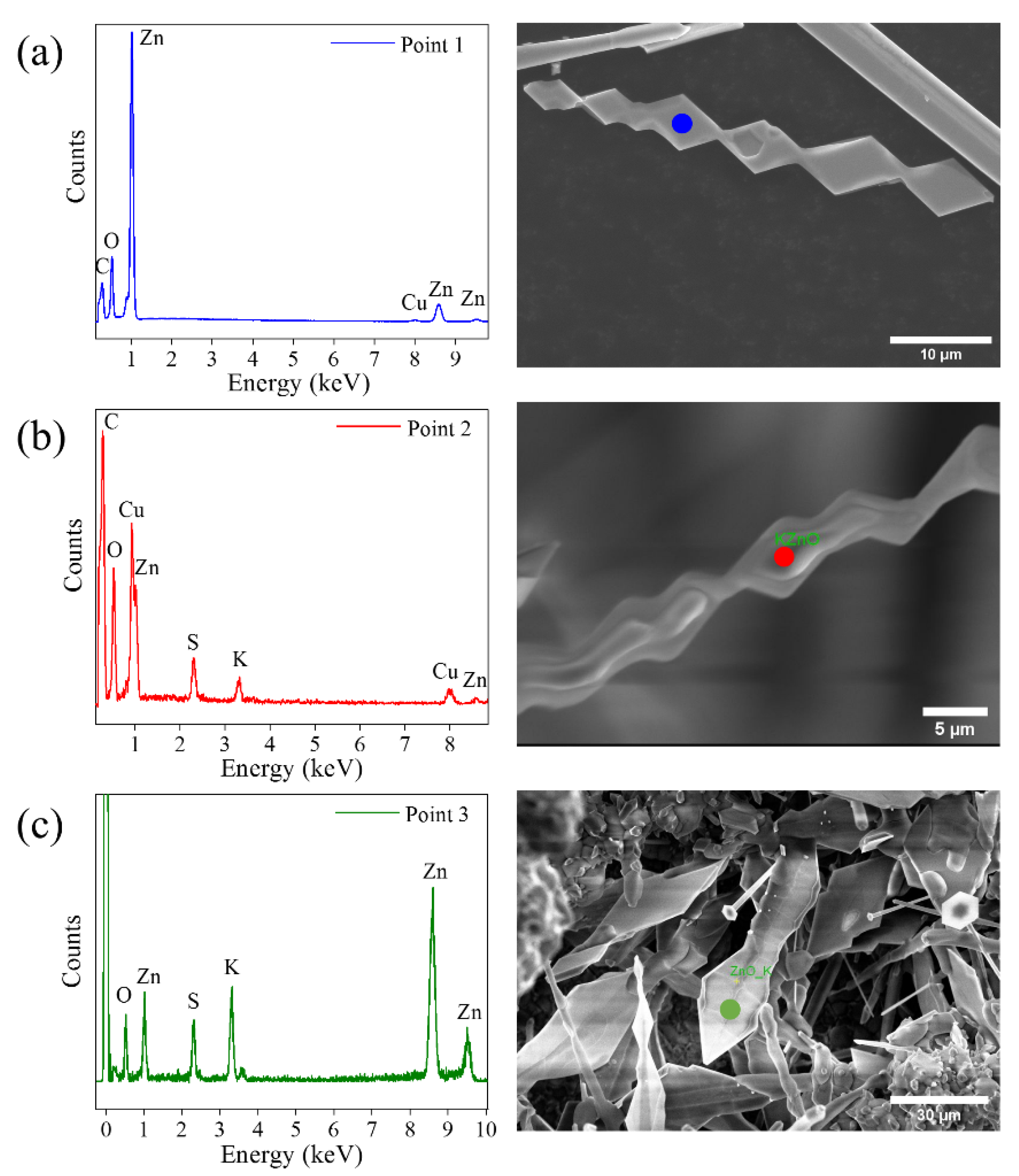 Optical Properties of 2D Micro- and Nanostructures of ZnO:K
