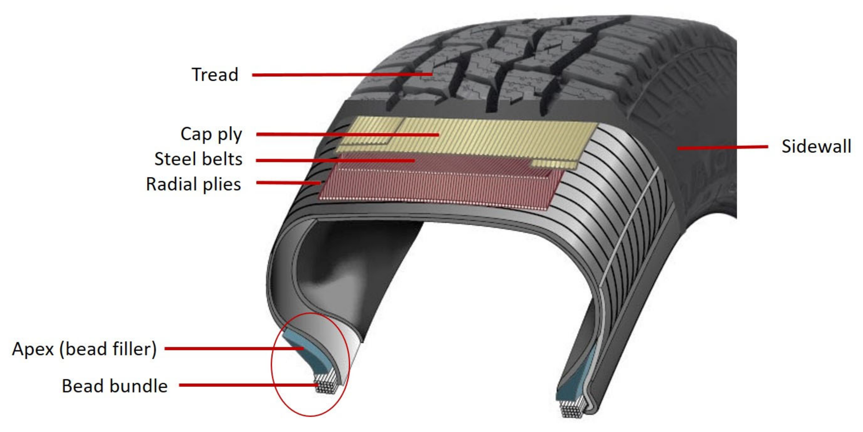 Optimization of Apex Shape for Mounting to the Bead Bundle Using FEM