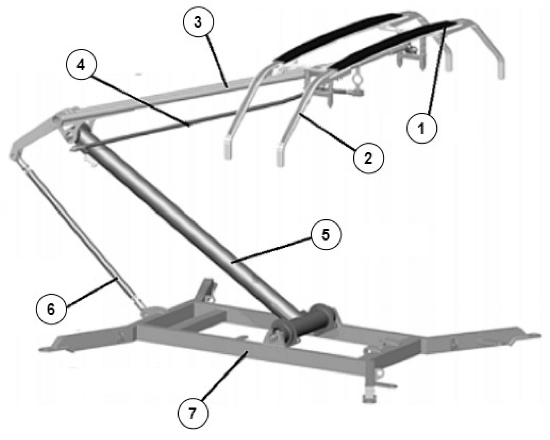 Pantograph model and geometry of the frame.