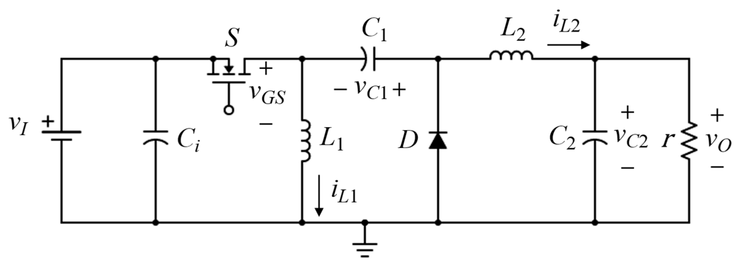 Prototype of step-up voltage converter with discrete components