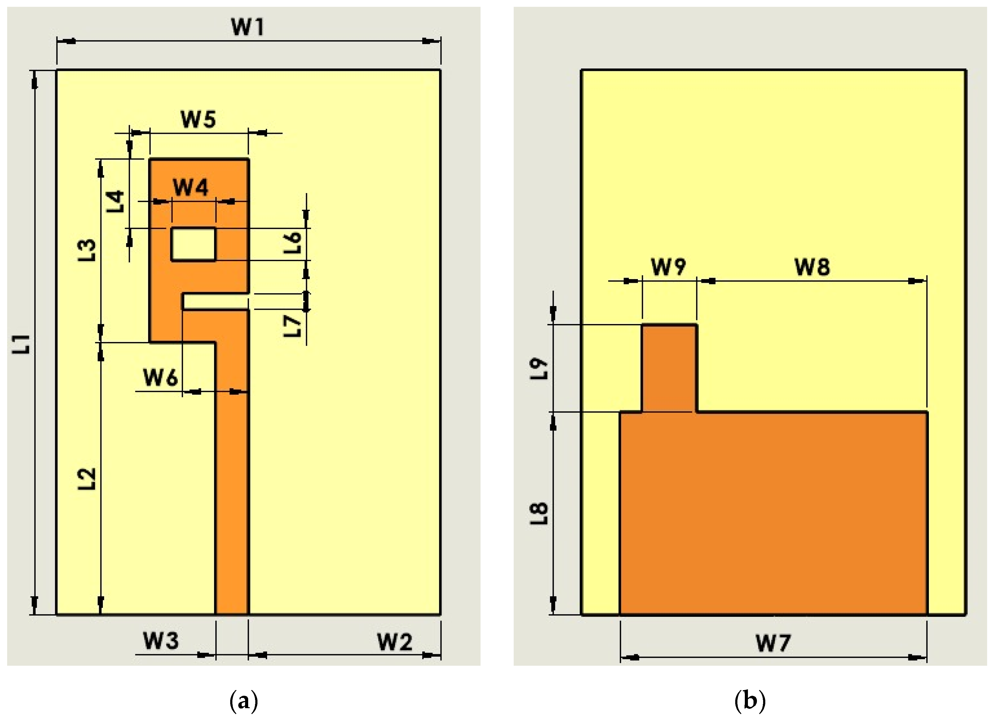 Microstrip 3D-printed patch antenna. a) Isometric layout. b