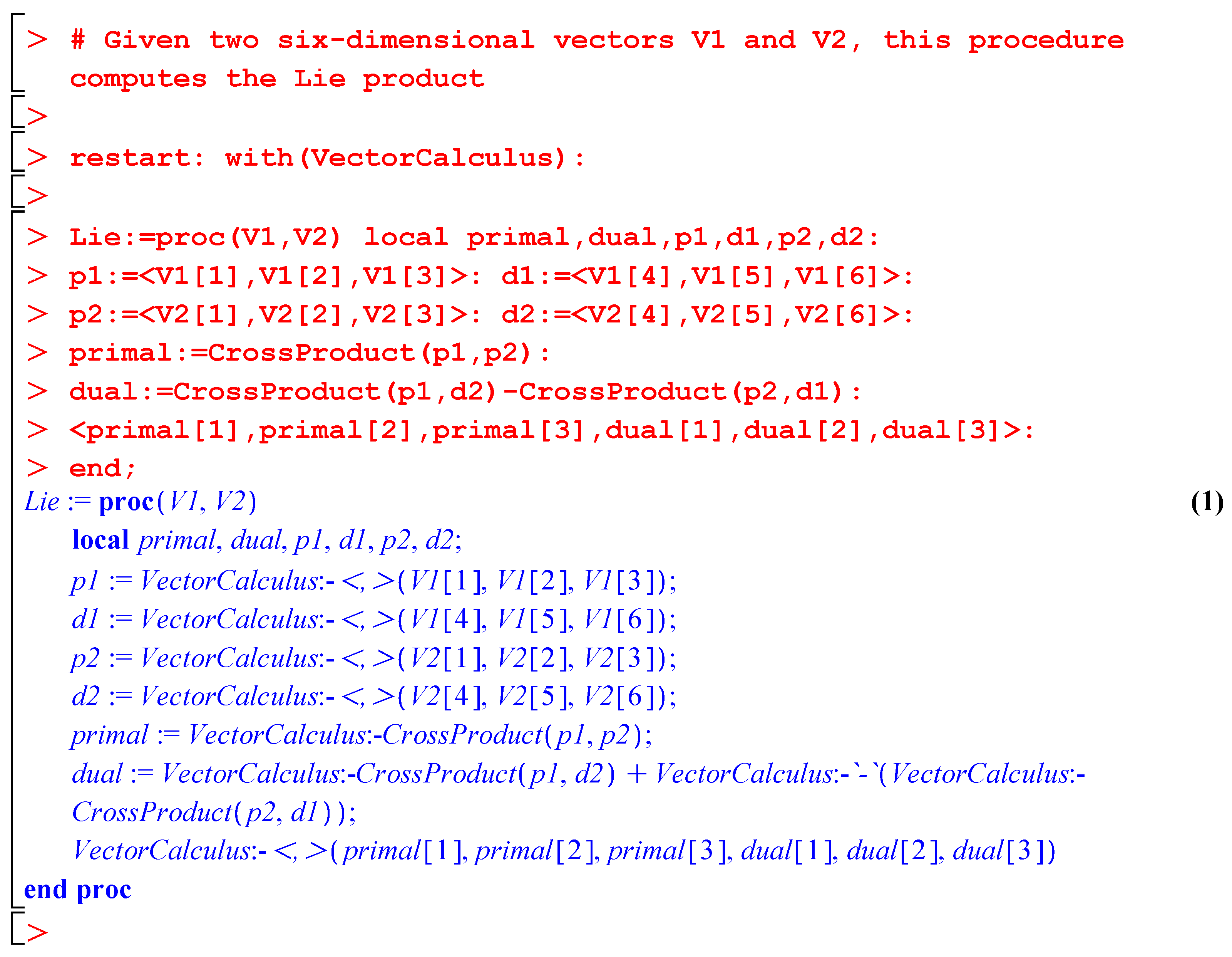 Symbolic Computation of the Lie Algebra se(3) of the Symbolic Computation of the Lie Algebra se(3) of the