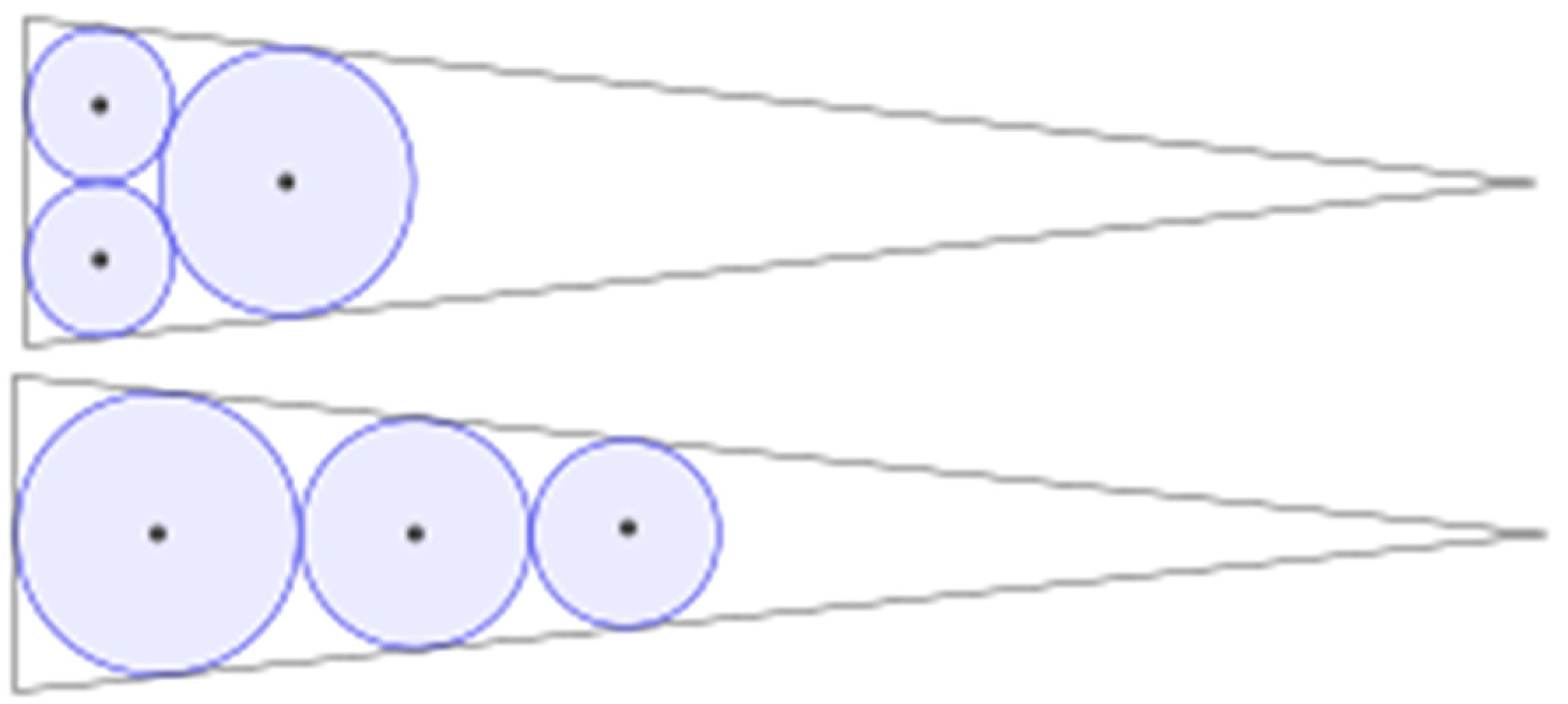 The Various Radii Circle Packing Problem in a Triangle