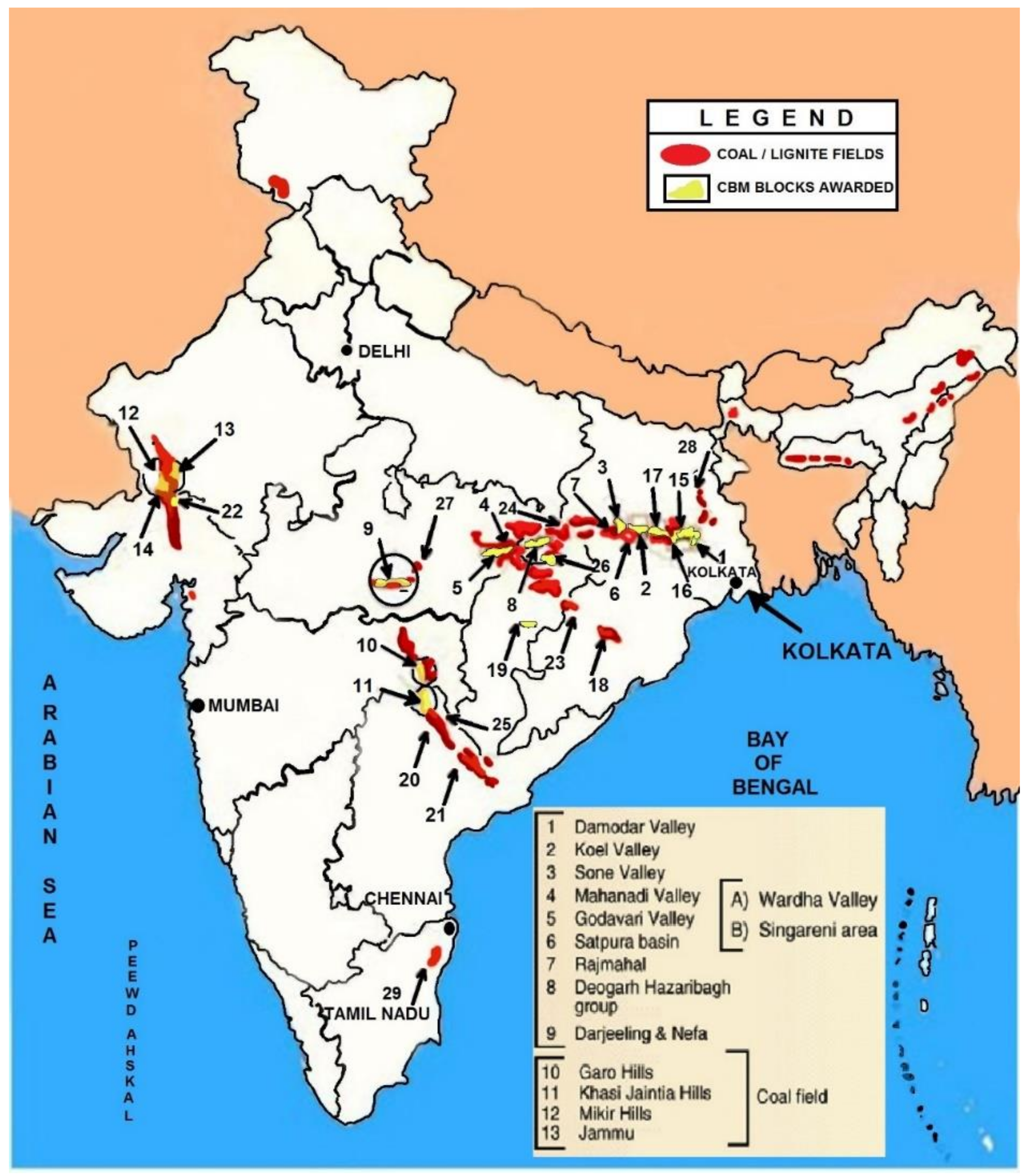 Methane | Modeling and Forecasting of Coal Bed Methane  Reservoir from Raniganj Coalfield, India | UPSC