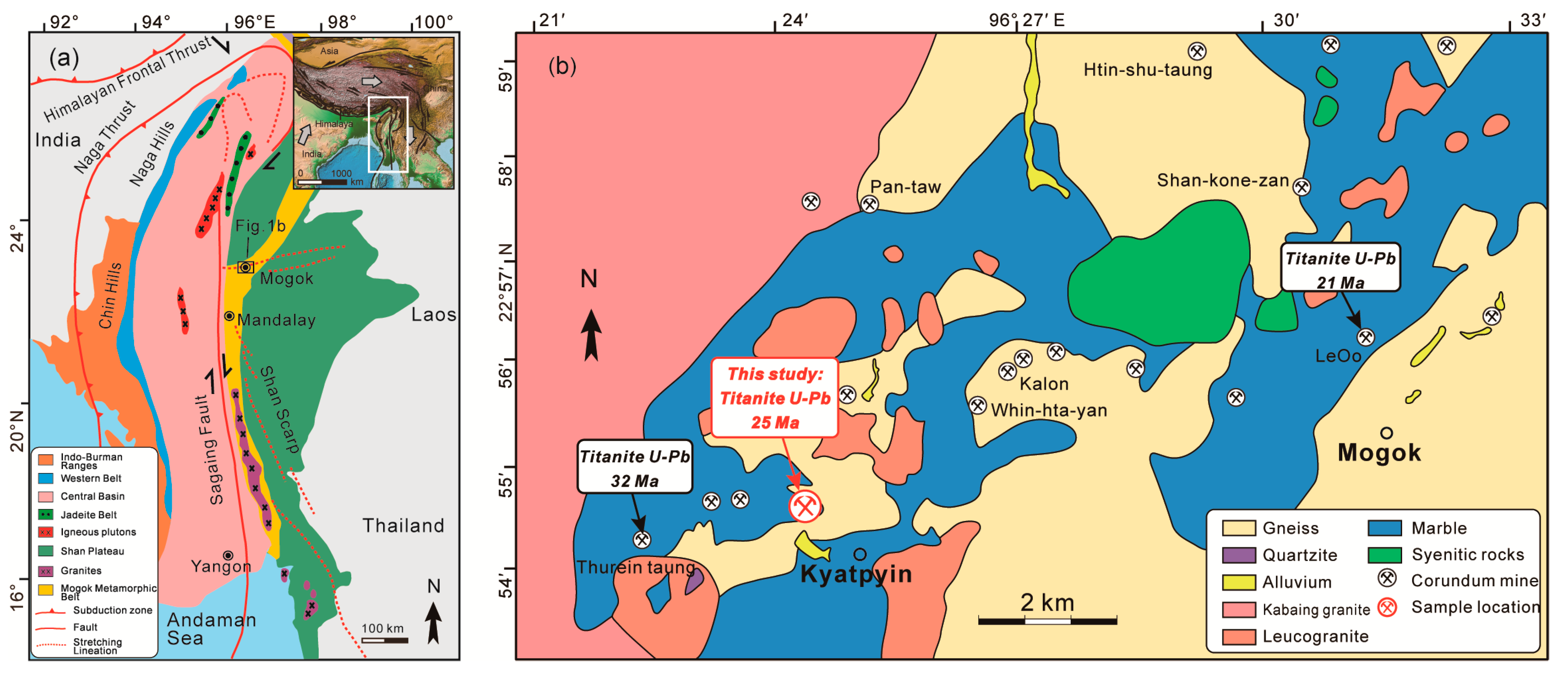 Minerals Free Full Text 25 Ma Ruby Mineralization In The Mogok Stone Tract Myanmar New Evidence From Sims U Pb Dating Of Coexisting Titanite Html