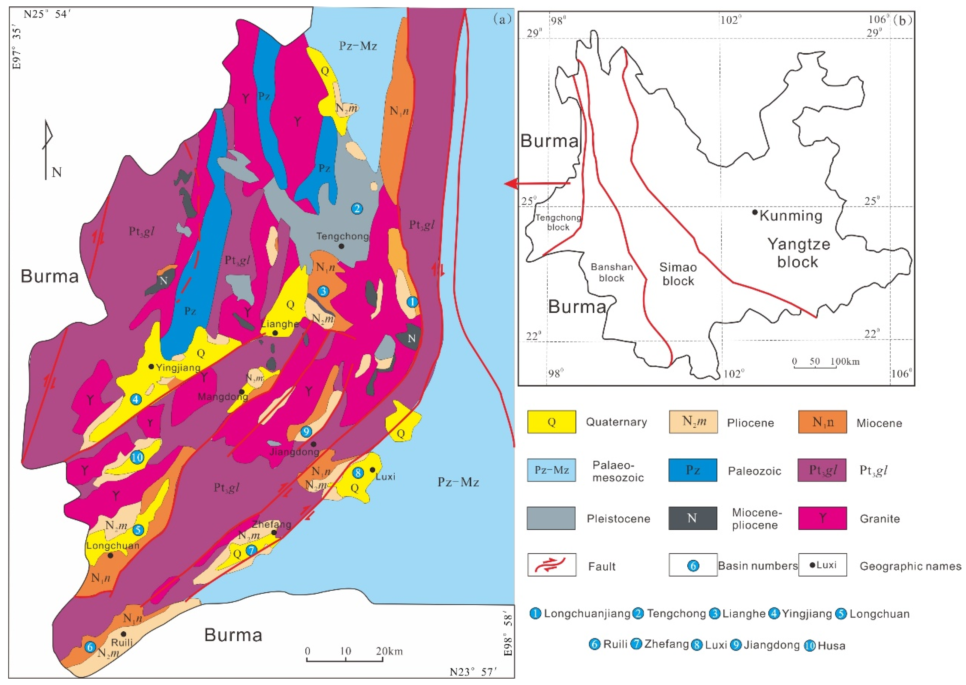 Selected samples. (a) a lignite sample in the Erlian Basin, (b) an