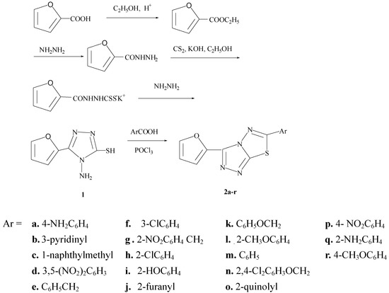 Molecules Free Full Text Synthesis And Biological Activity Of 3 2 Furanyl 6 Aryl 1 2 4 Triazolo 3 4 B 1 3 4 Thiadiazoles Html