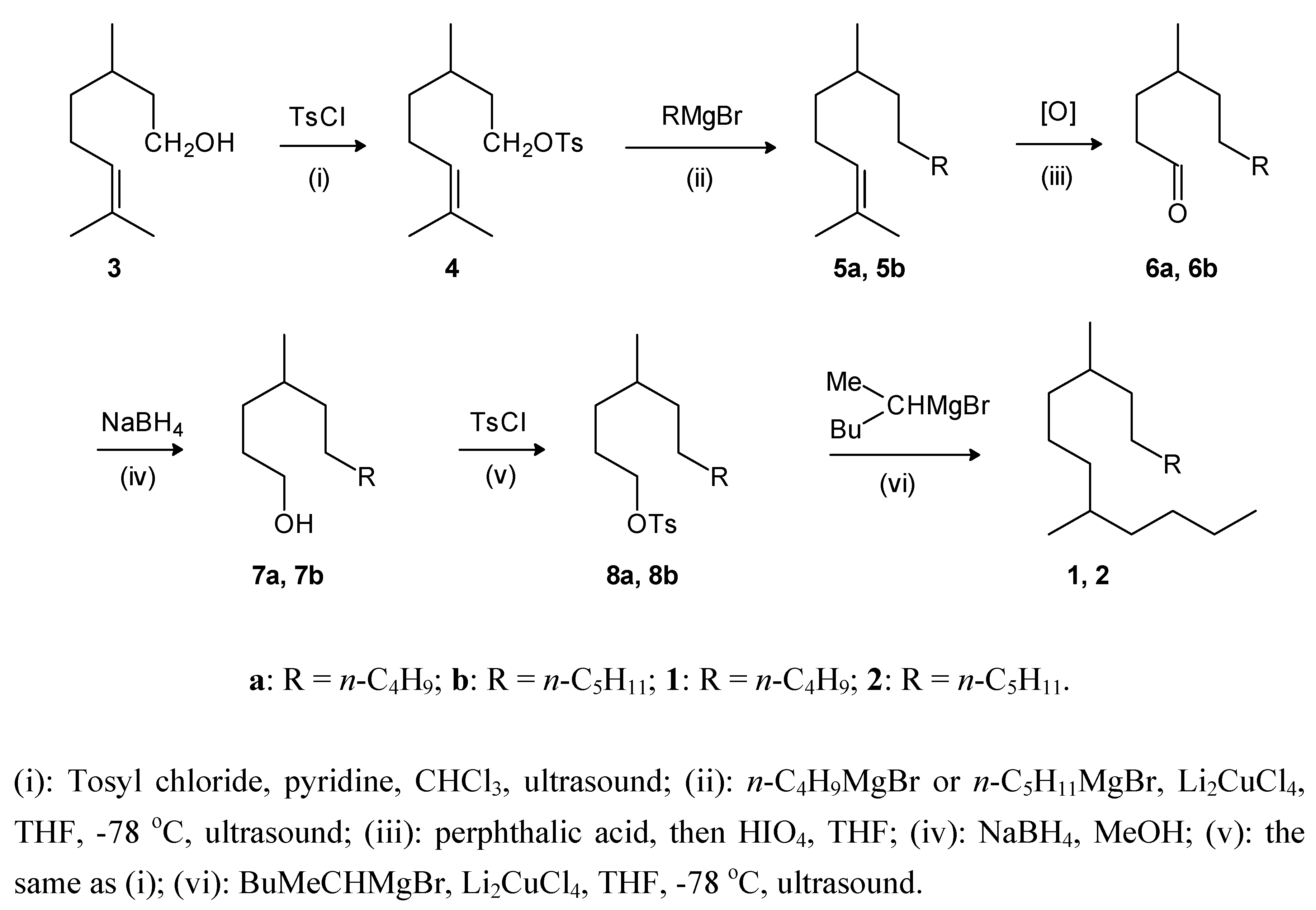 Molecules Free Full Text Ultrasound Assisted Synthesis Of 5 9 Dimethylpentadecane And 5 9 Dimethylhexadecane The Sex Pheromones Of Leucoptera Coffeella