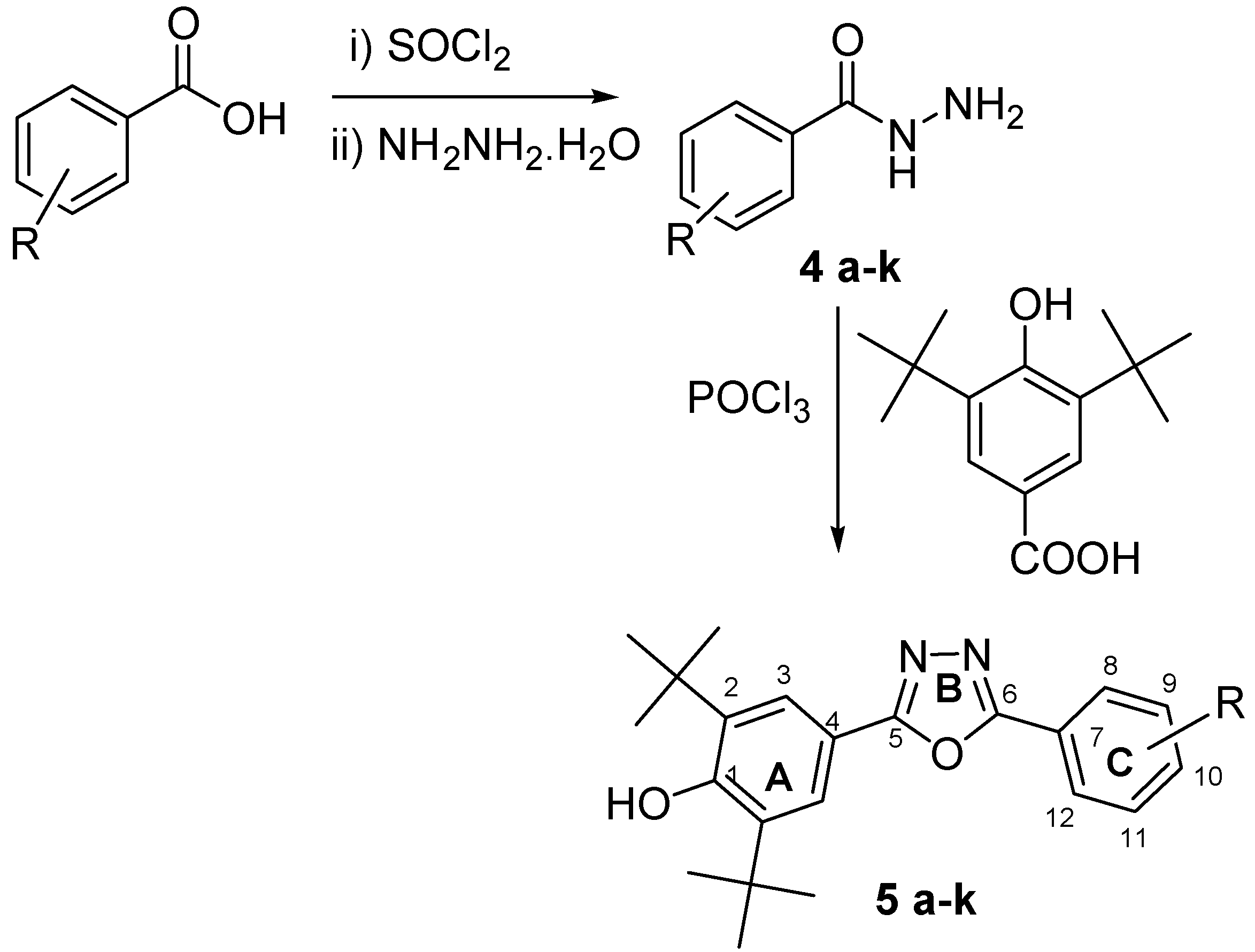 Synthesis of New 2,5-Di-substituted 1,3,4-Oxadiazoles Bearing 2,6-Di-tert-butylphenol Moieties and Evaluation of Their Antioxidant Activity