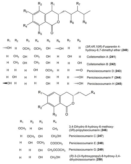 Molecules Free Full Text Naturally Occurring Isocoumarins Derivatives From Endophytic Fungi Sources Isolation Structural Characterization Biosynthesis And Biological Activities Html