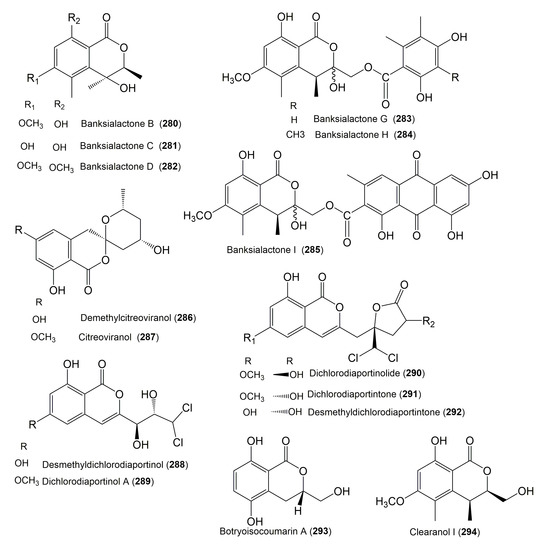 Molecules Free Full Text Naturally Occurring Isocoumarins Derivatives From Endophytic Fungi Sources Isolation Structural Characterization Biosynthesis And Biological Activities Html