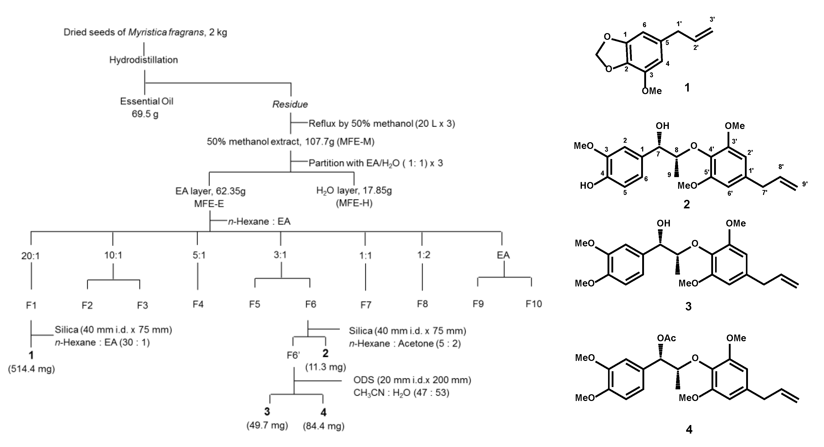 Molecules Free Full Text Erythro D8 7s 8r Dihydroxy 3 3 5 Trimethoxy 8 O 4 Neolignan An Anti Acne Component In Degreasing Myristica Fragrans Houtt