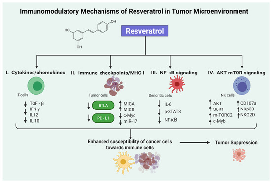 Immunomodulatory Mechanisms of Resveratrol in Tumor Microenvironment